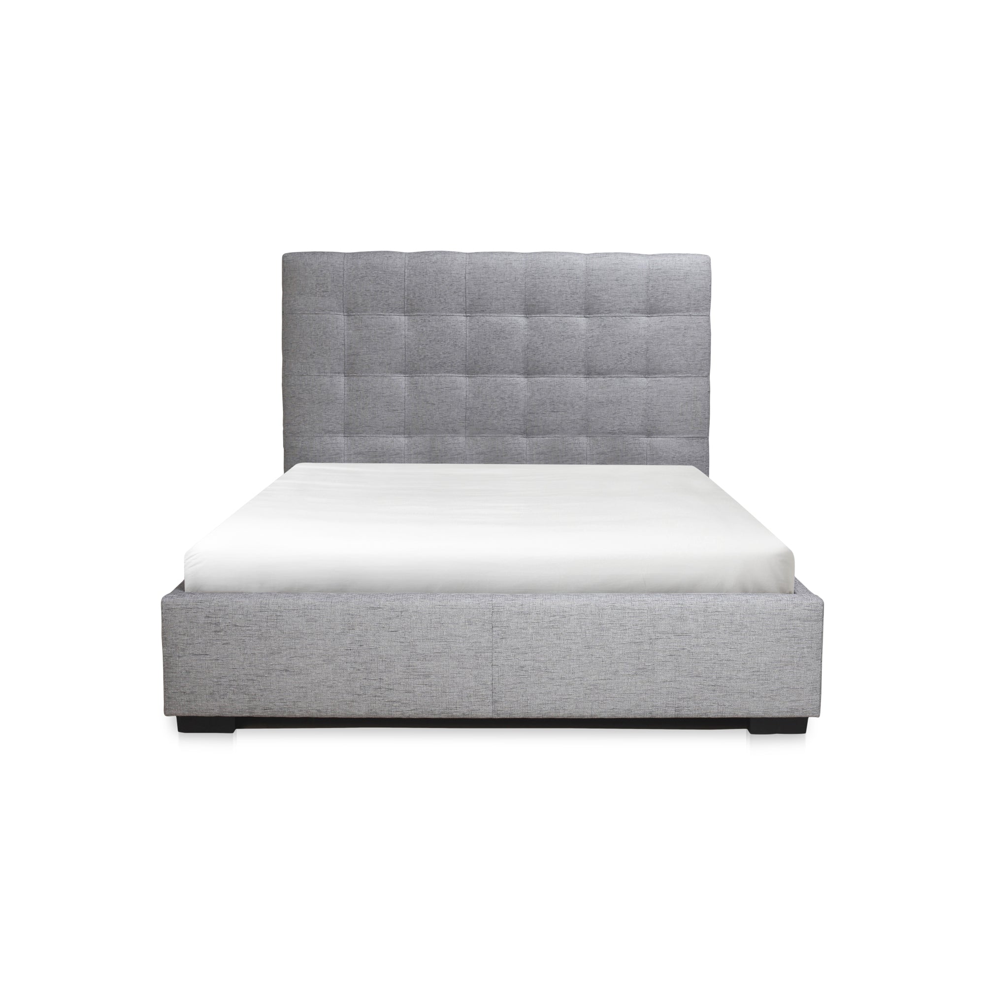 Moe's Home Collection Belle Grey Tufted Upholstered Queen Size Bed with Storage - Image 3