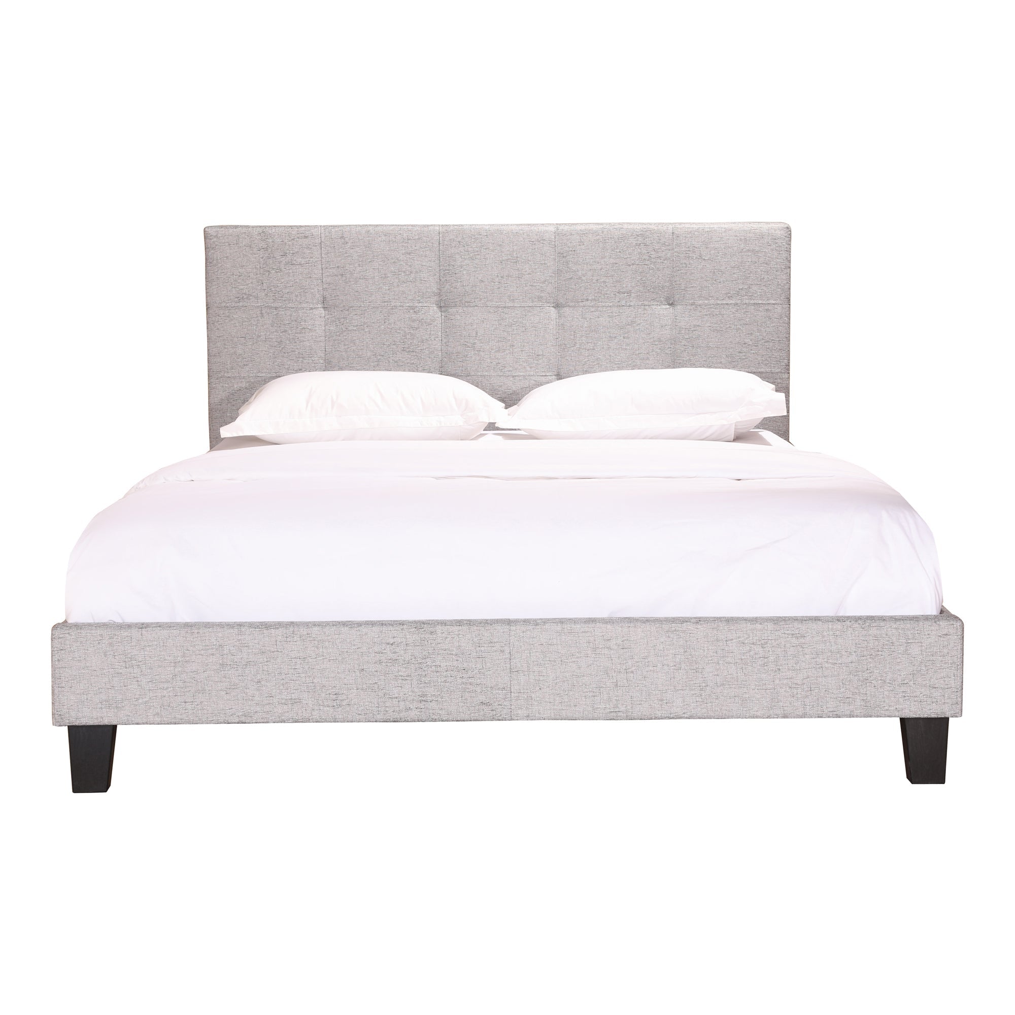 Moe's Home Collection Eliza Grey Tufted Upholstered Queen Size Bed - Image 3