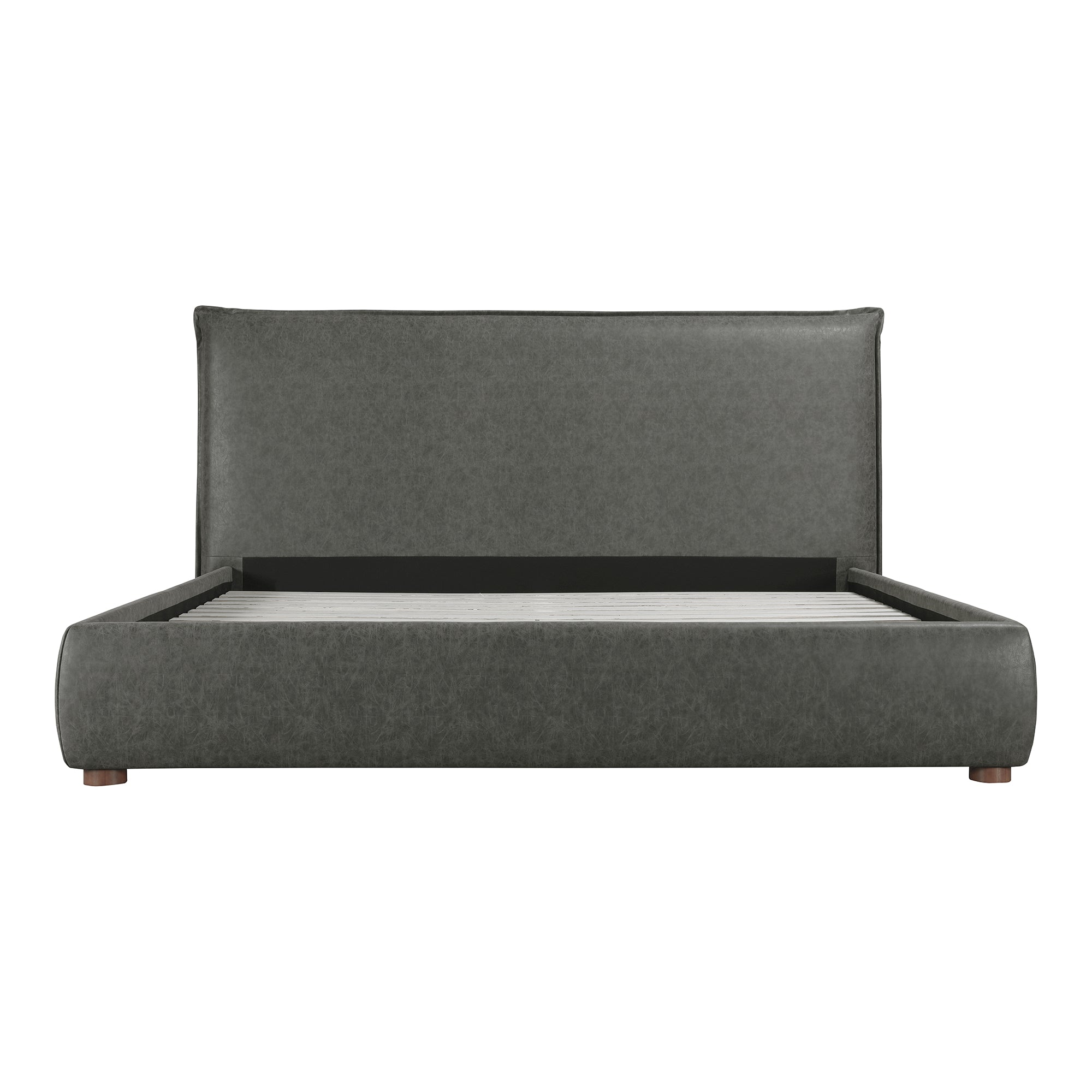 Moe's Home Collection Luzon Slate Vegan Leather Upholstered Queen Size Bed - Image 2
