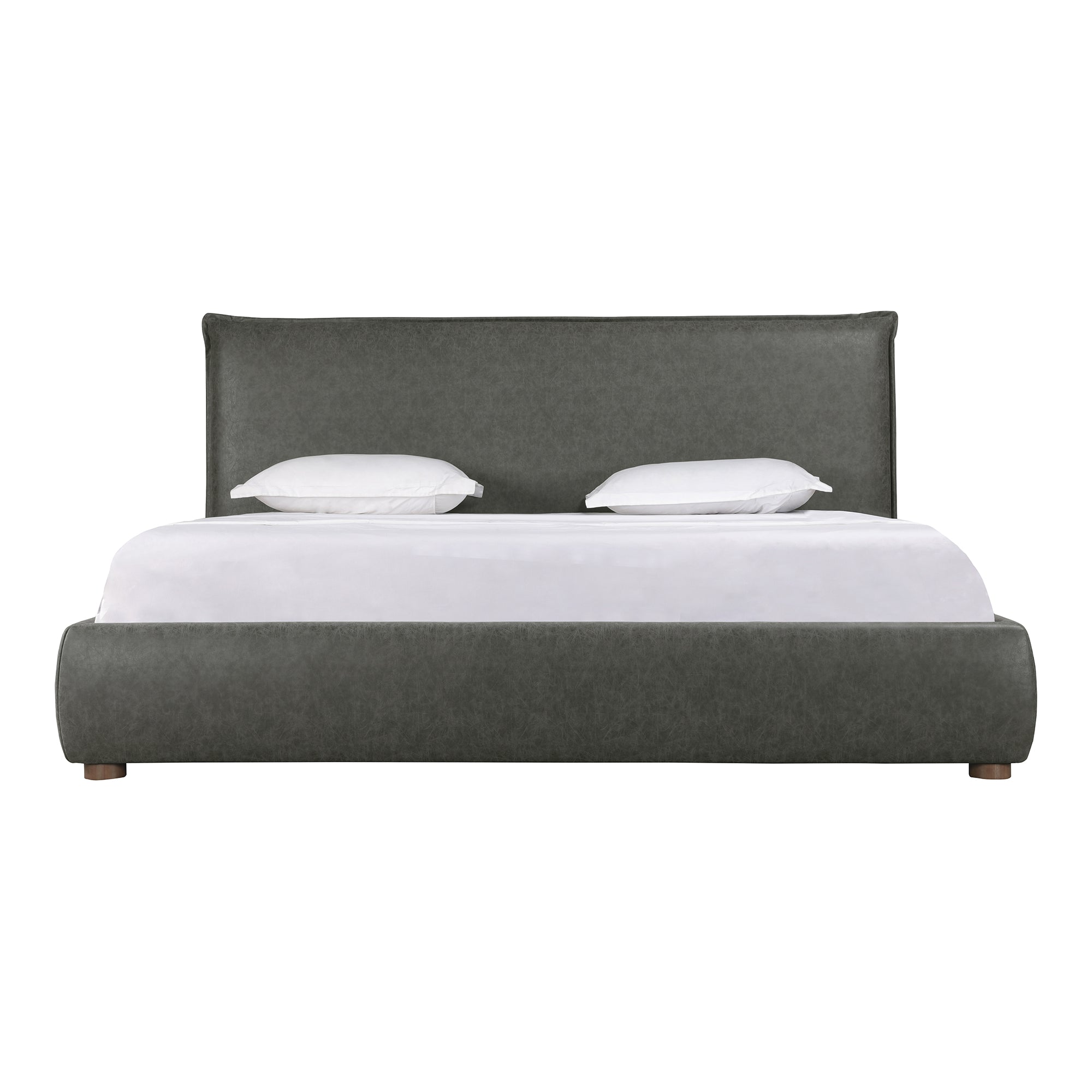 Moe's Home Collection Luzon Slate Vegan Leather Upholstered Queen Size Bed - Image 1