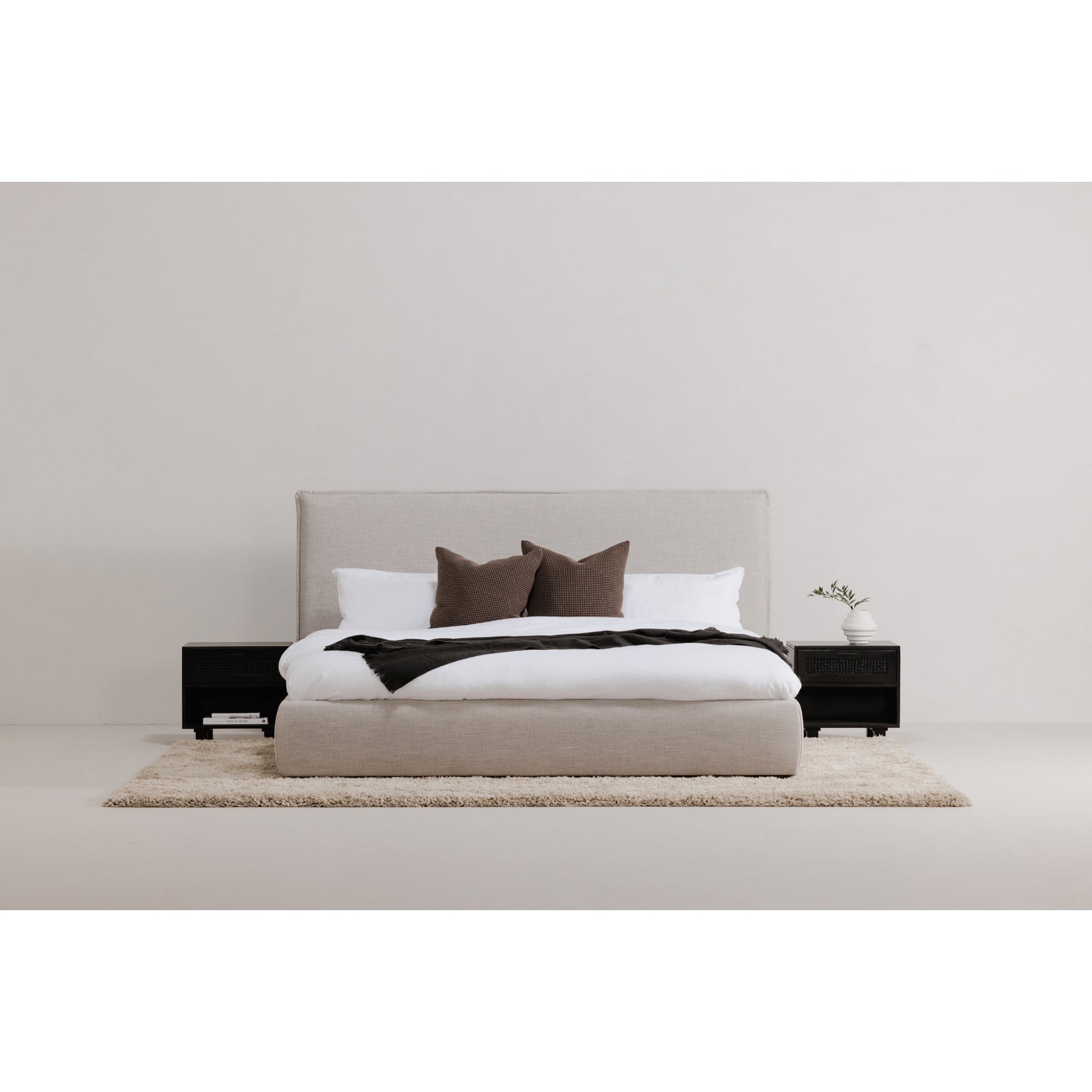 Moe's Home Collections Luzon Grey Upholstered Queen Size Bed - Image 1