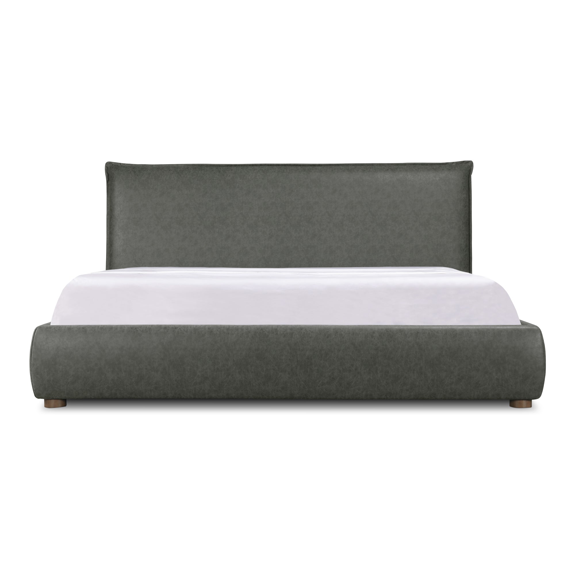 Moe's Home Collection Luzon Slate Vegan Leather Upholstered King Size Bed - Image 3