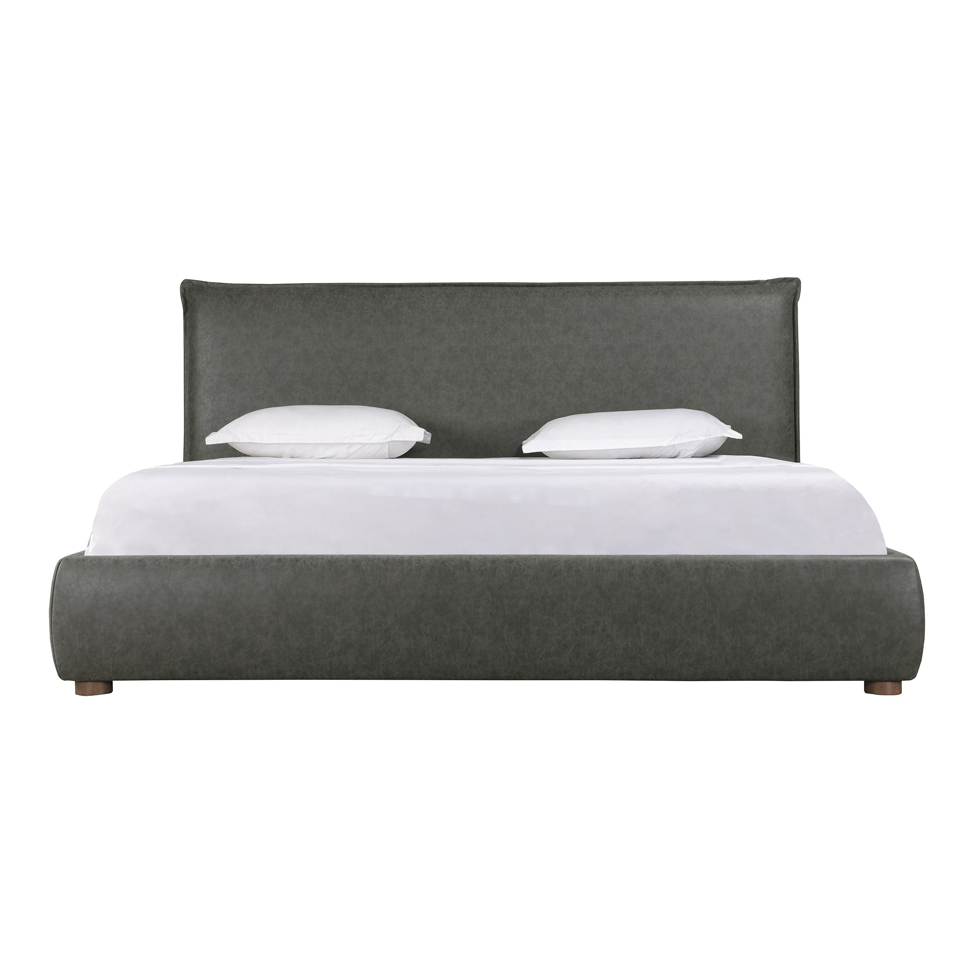 Moe's Home Collection Luzon Slate Vegan Leather Upholstered King Size Bed - Image 1
