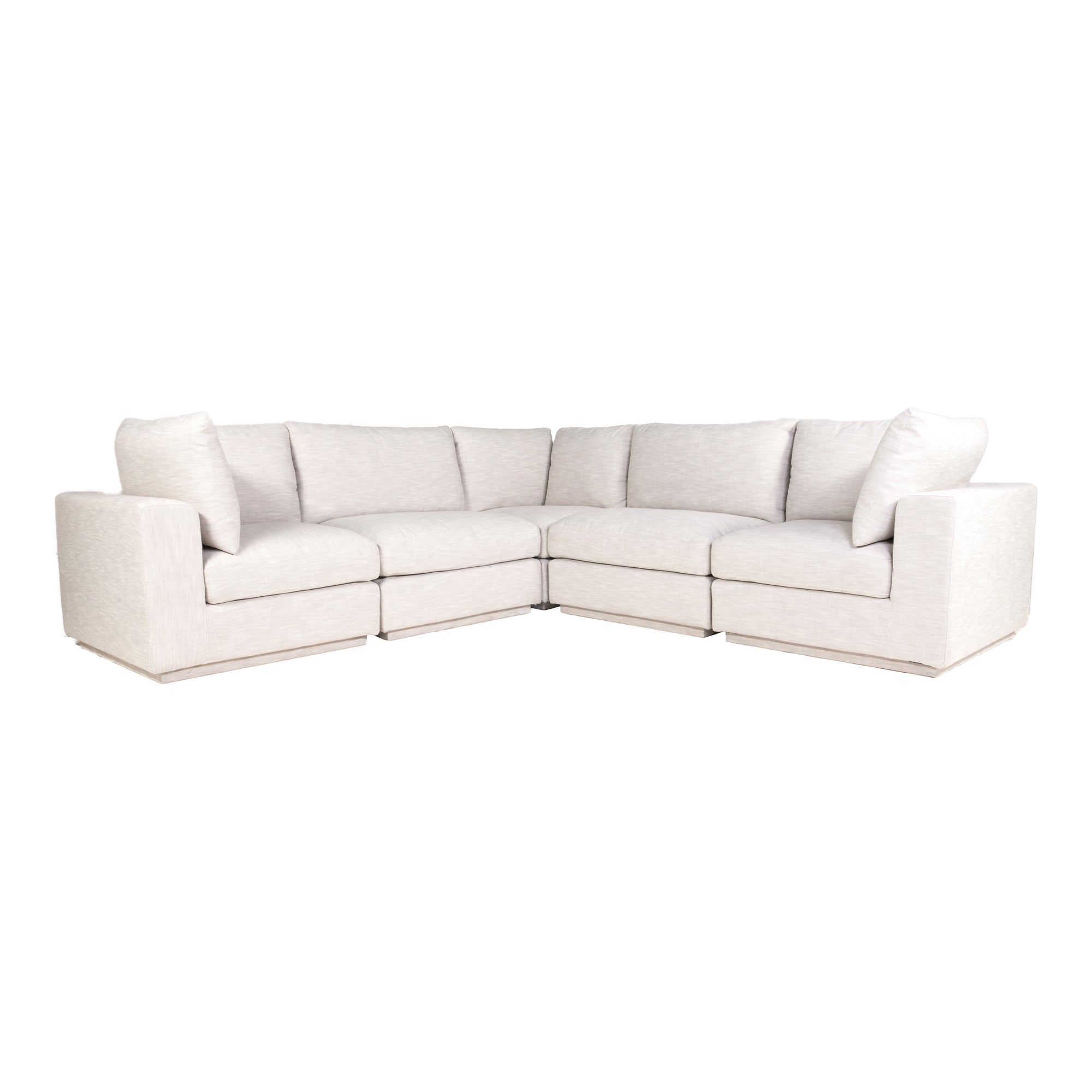 Moe's Home Collection Justin Taupe Classic L-Shaped Modular Sectional - Image 2