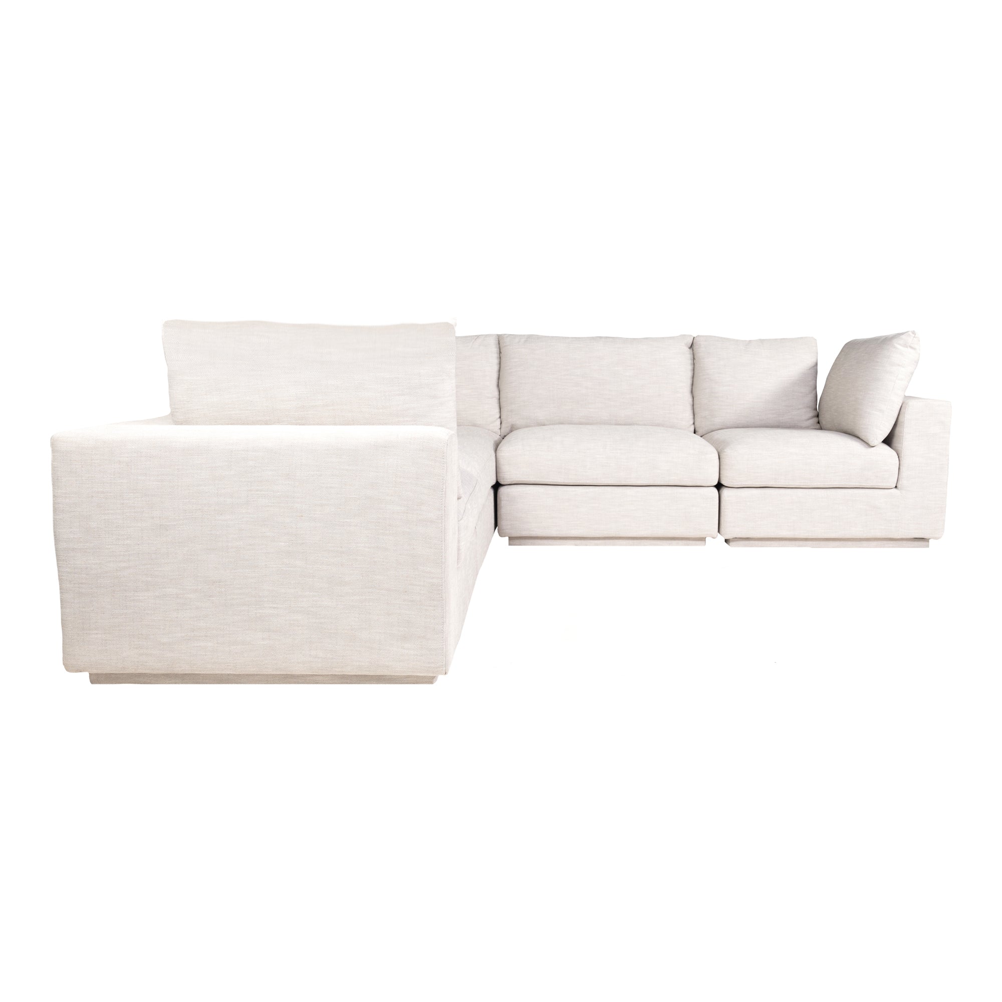 Moe’s Home Collection Justin Taupe Classic L-Shaped Modular Sectional