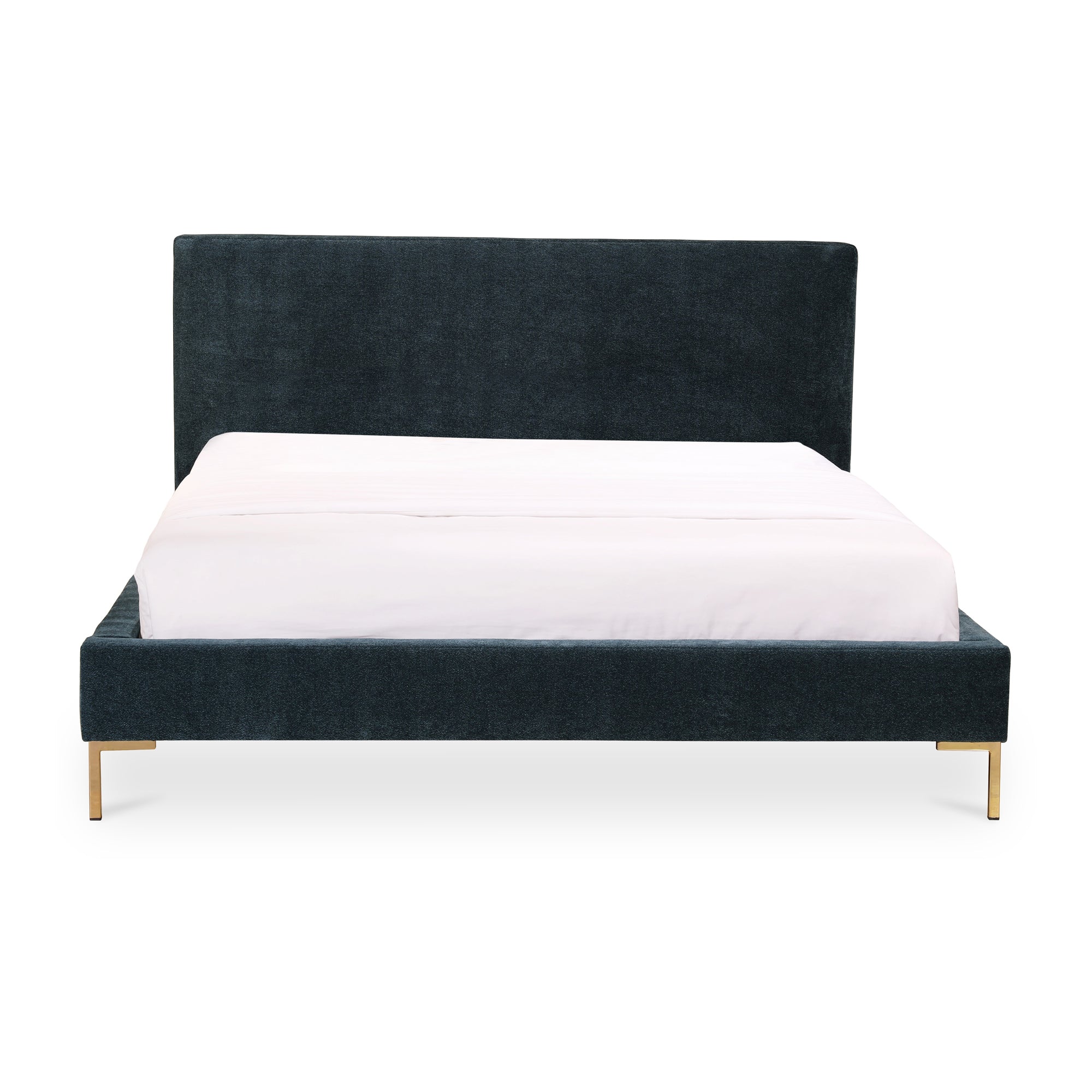 Moe's Home Collection Astrid Blue Velvet Upholstered King Size Bed - Image 3