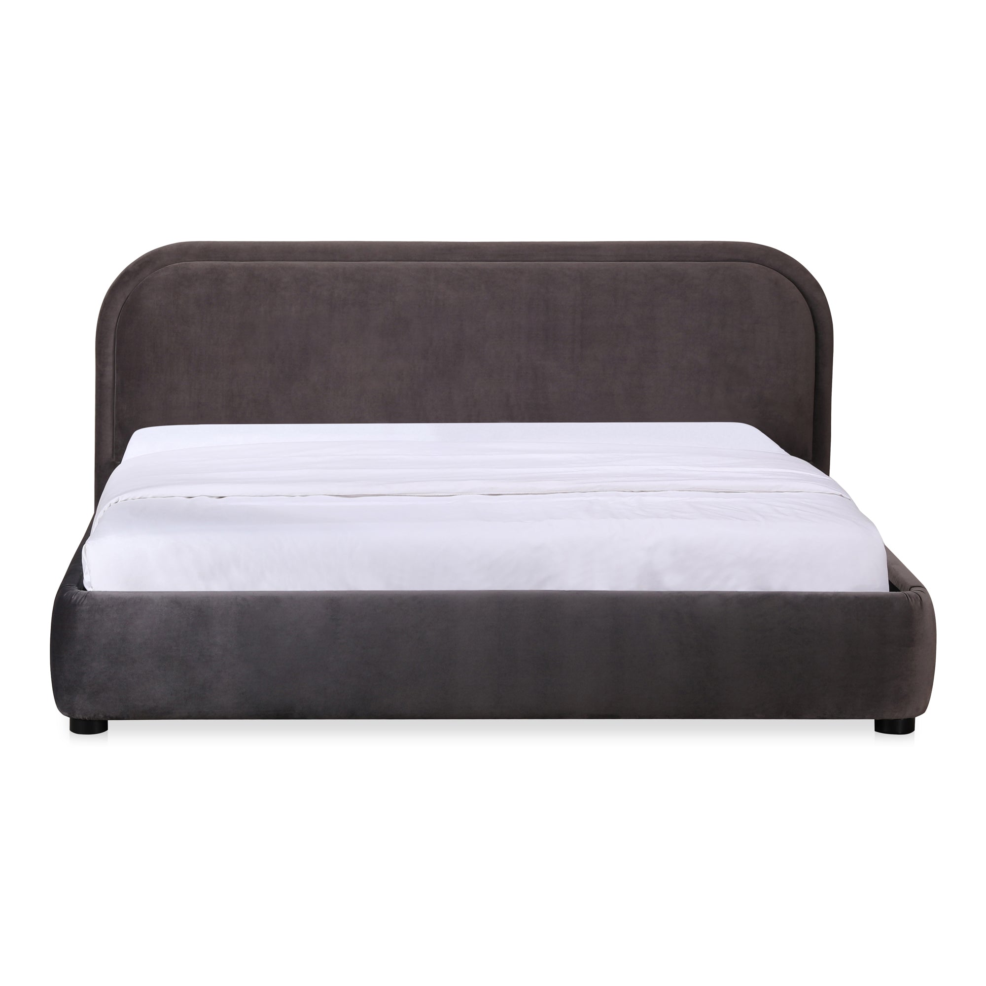 Moe's Home Collection Colin Dark Grey Boucle Upholstered King Size Bed - Image 2