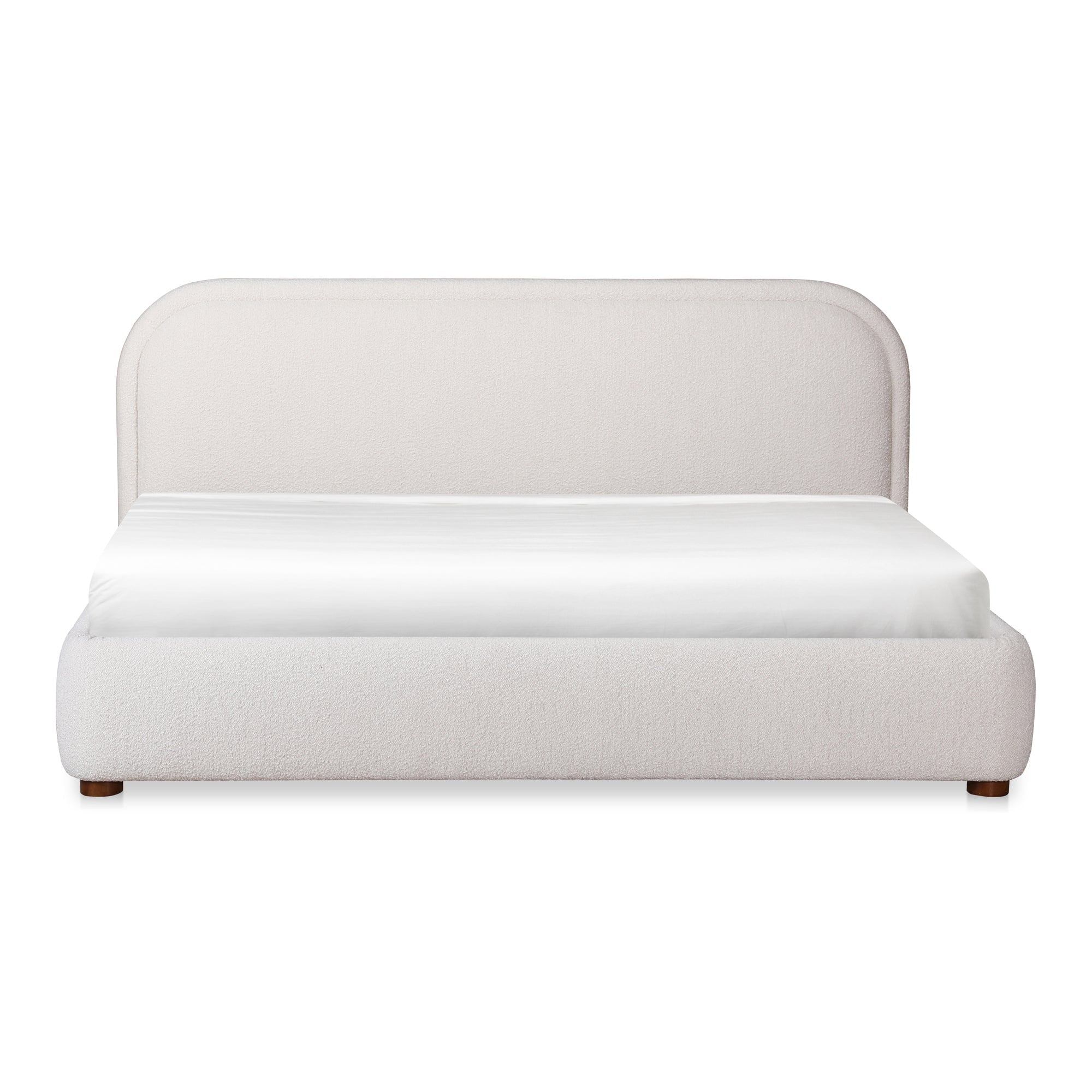 Moe's Home Collection Colin Oatmeal Velvet Upholstered King Size Bed - Image 2