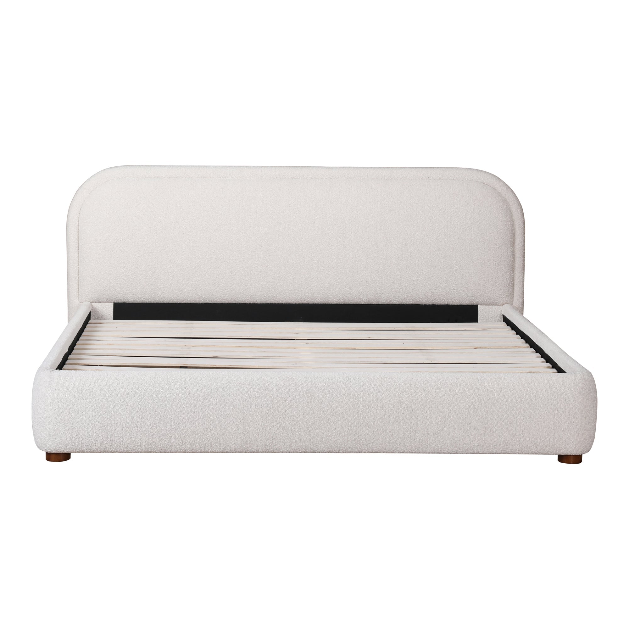 Moe's Home Collection Colin Oatmeal Velvet Upholstered King Size Bed - Image 3