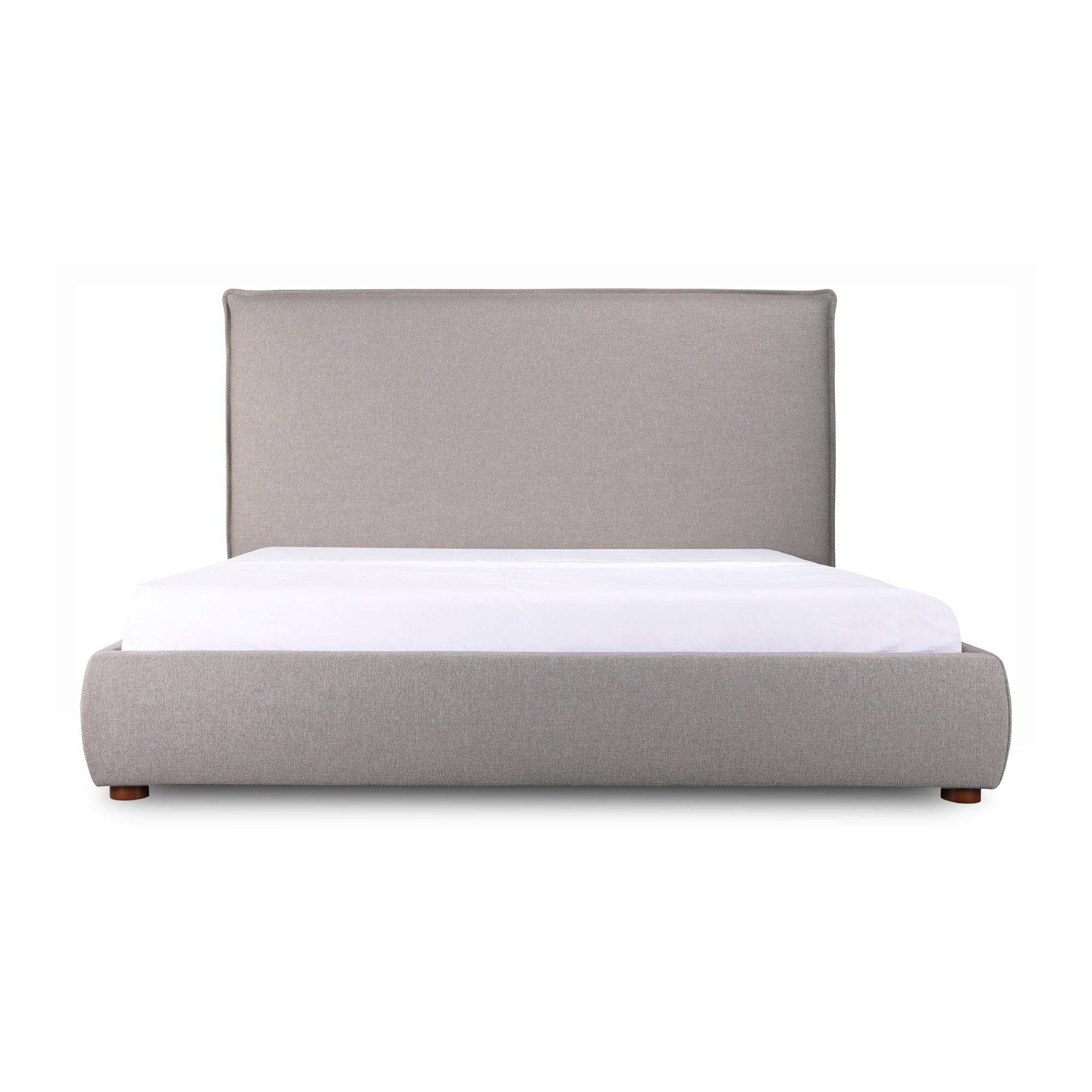 Moe's Home Collection Luzon Grey Upholstered Queen Size Bed With Tall Headboard - Image 2