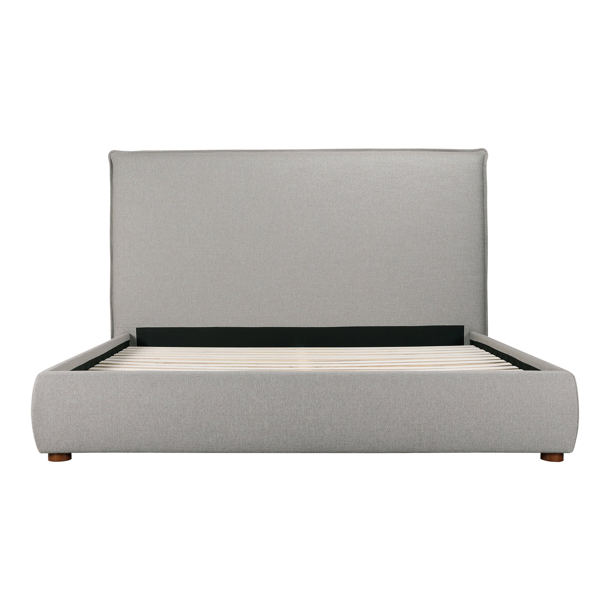 Moe's Home Collection Luzon Grey Upholstered Queen Size Bed With Tall Headboard - Image 3