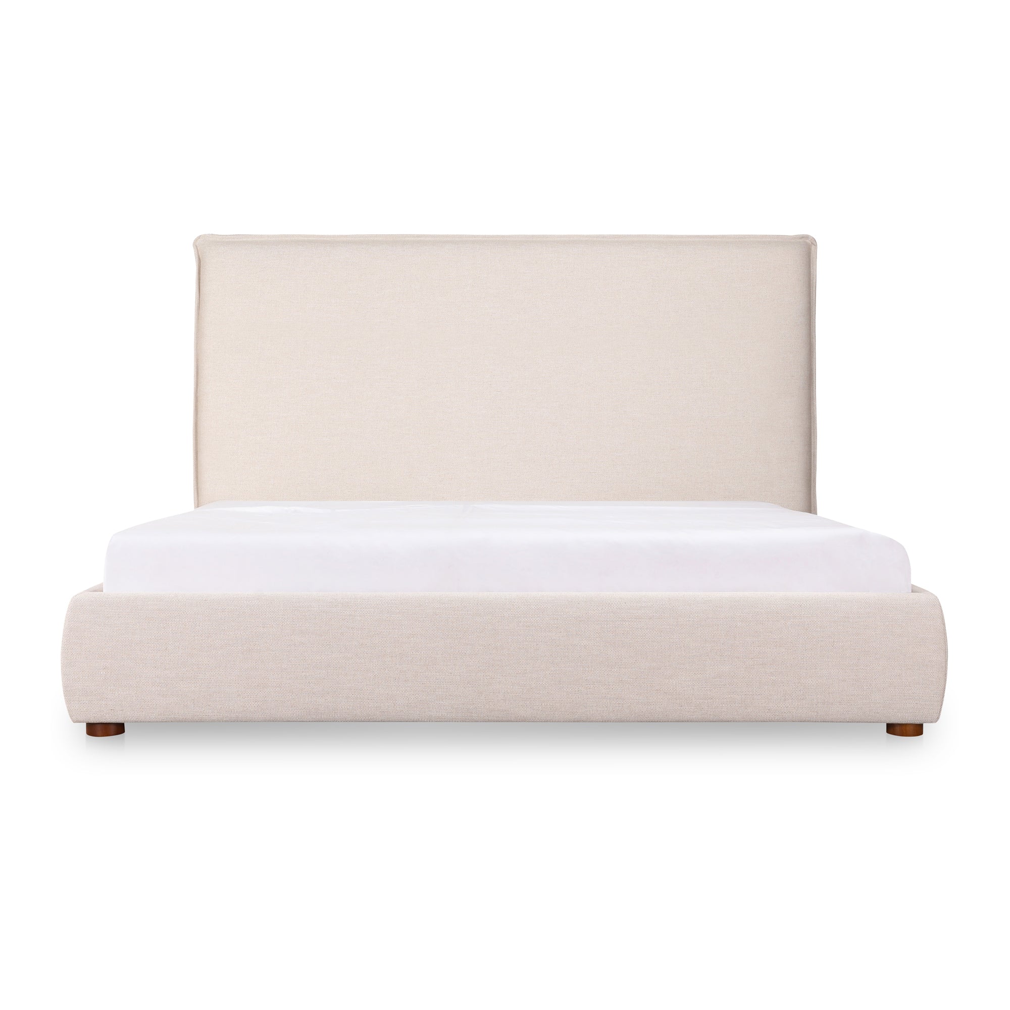 Moe's Home Collection Luzon Wheat Upholstered King Size Bed With Tall Headboard - Image 2