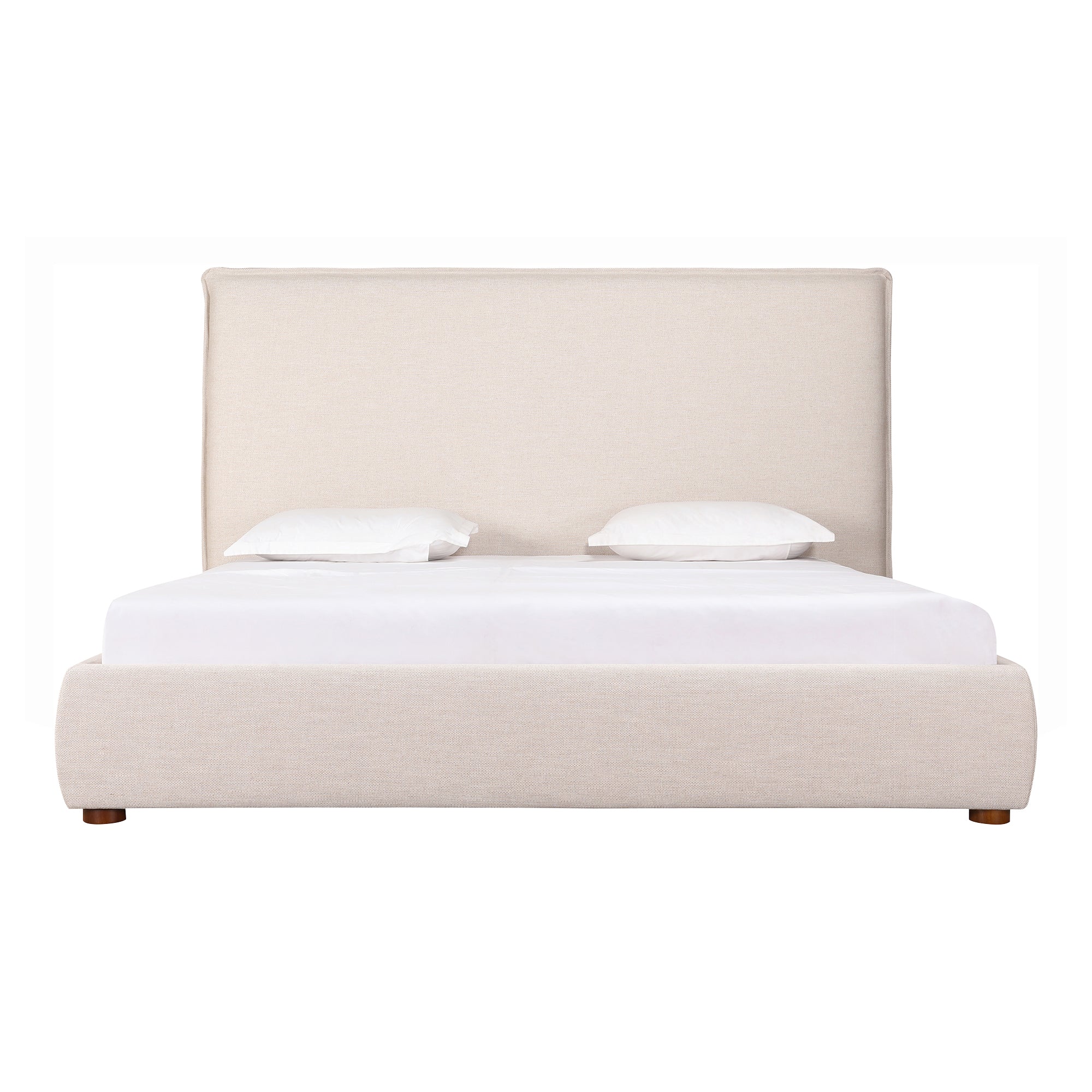 Moe's Home Collection Luzon Wheat Upholstered King Size Bed With Tall Headboard - Image 1