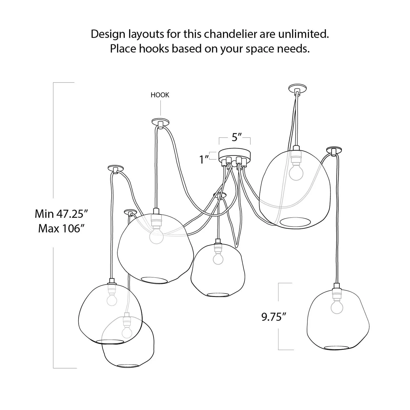 Regina Andrew Molten Spider 106 Inch 6 Light Chandelier Cp433274 - Image 3