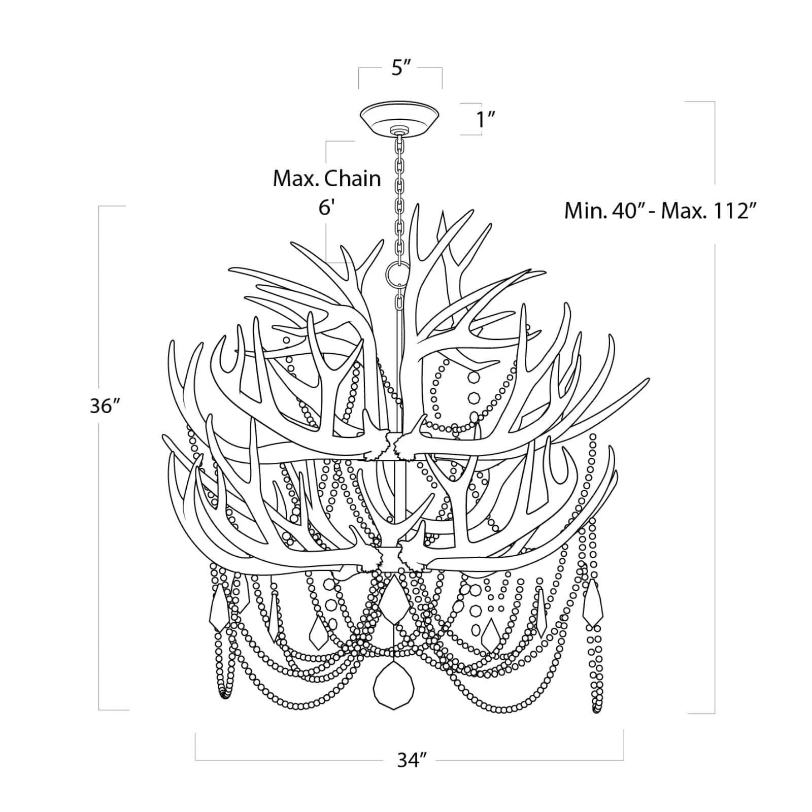Regina Andrew Cheyanne Antler 33 Inch 12 Light Chandelier Cp433332 - Image 3