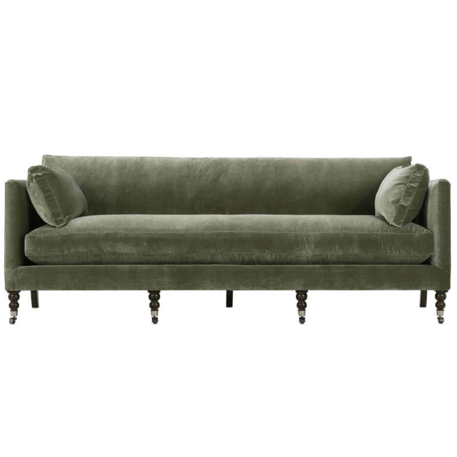 Rowe Furniture Madeline Antiqued Moss Velvet 90” Sofa ~ Express Collection