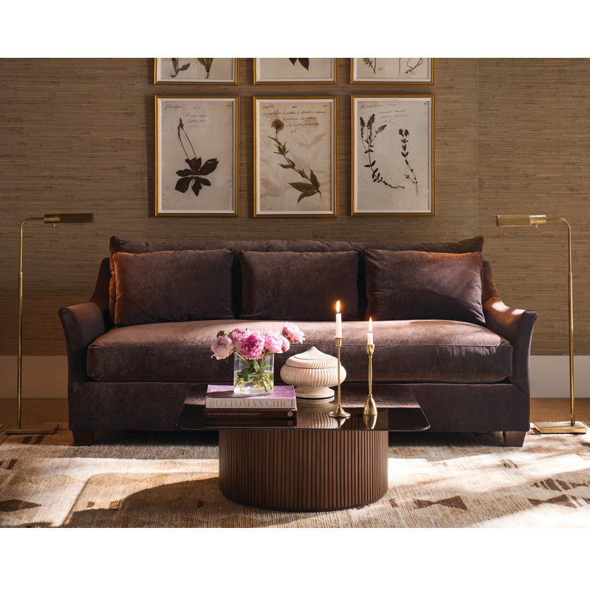 Rowe Furniture Moreau Brown Velvet 98” Sofa ~ Express Collection