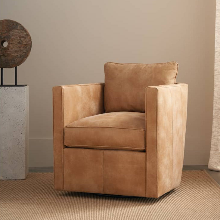 Rowe Furniture Rothko Leather Swivel Chair ~ Available To Custom Order in All Leathers