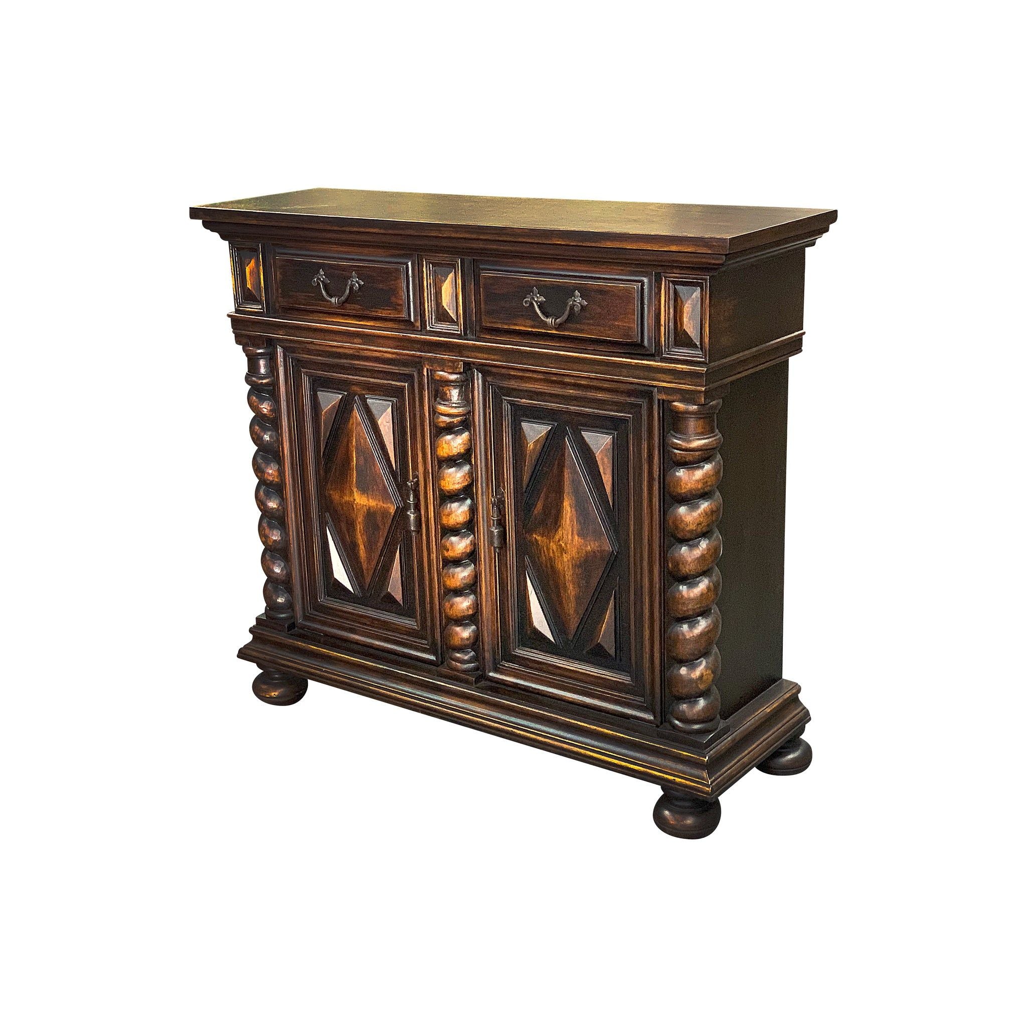 Casa Bonita Peruvian Hand-Painted Carved Wood Salomon Chest - Image 2