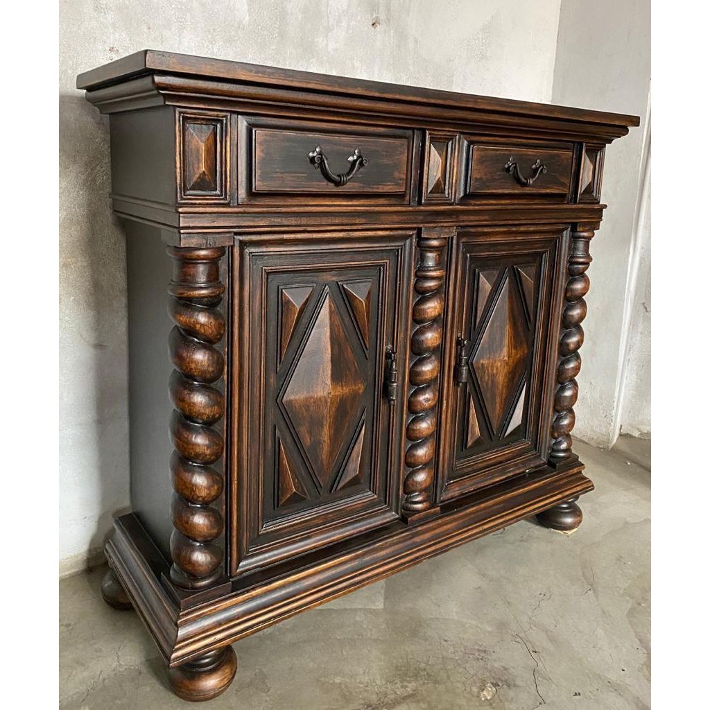 Casa Bonita Peruvian Hand-Painted Carved Wood Salomon Chest - Image 3
