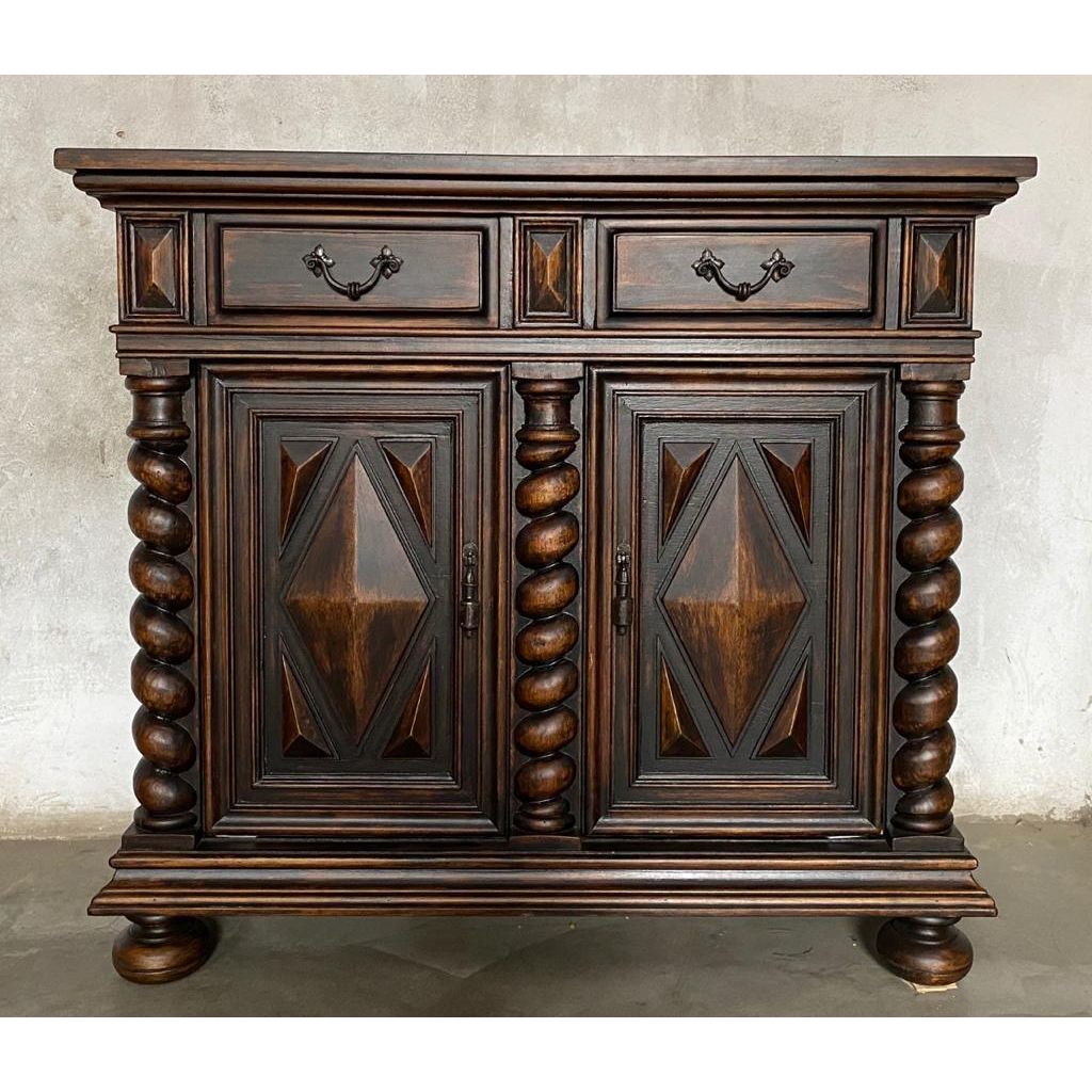 Casa Bonita Peruvian Hand-Painted Carved Wood Salomon Chest - Image 1
