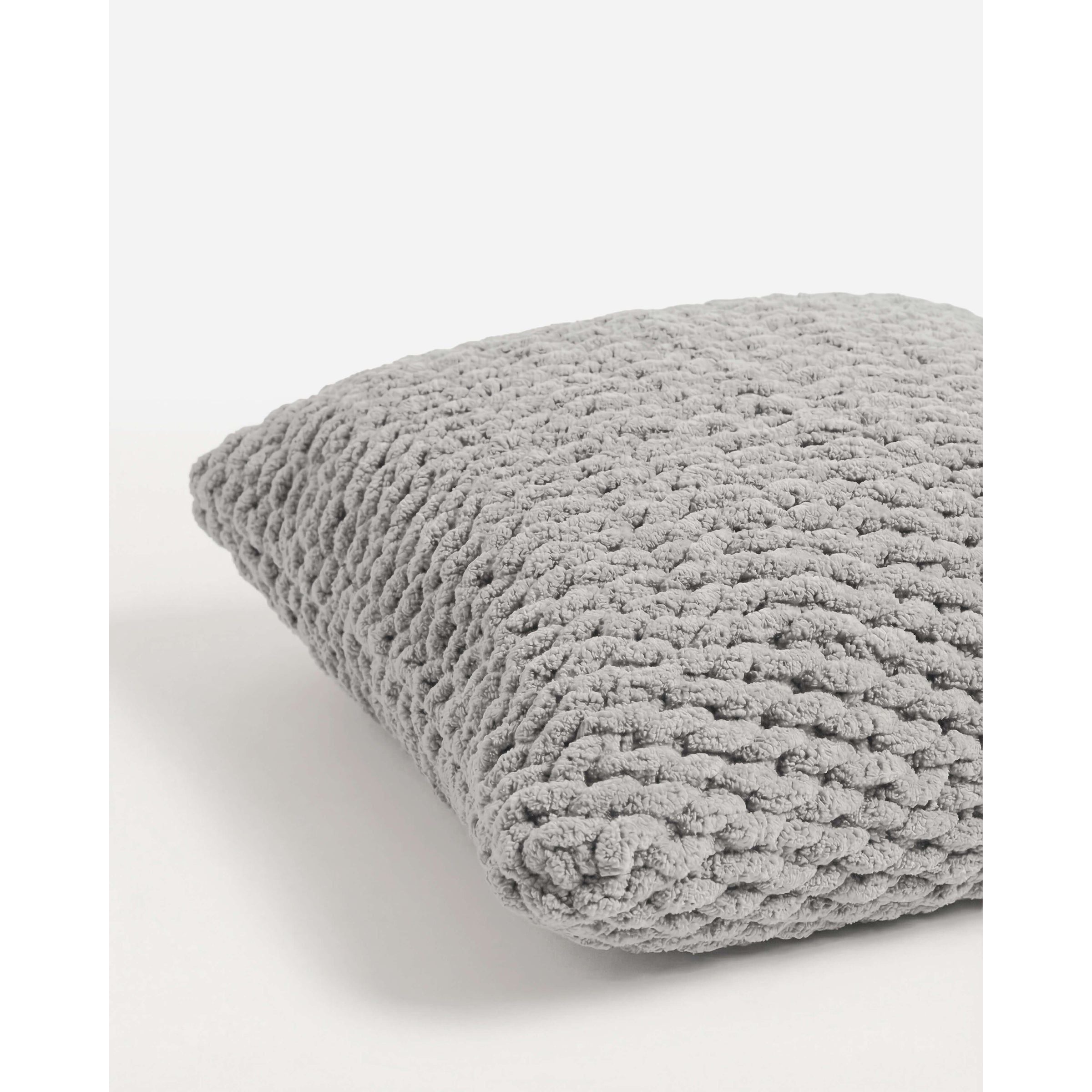 Sunday Citizen Snug Chunky Knit Throw Pillow in Cloud Gray ~ 20 x 20 - Image 3