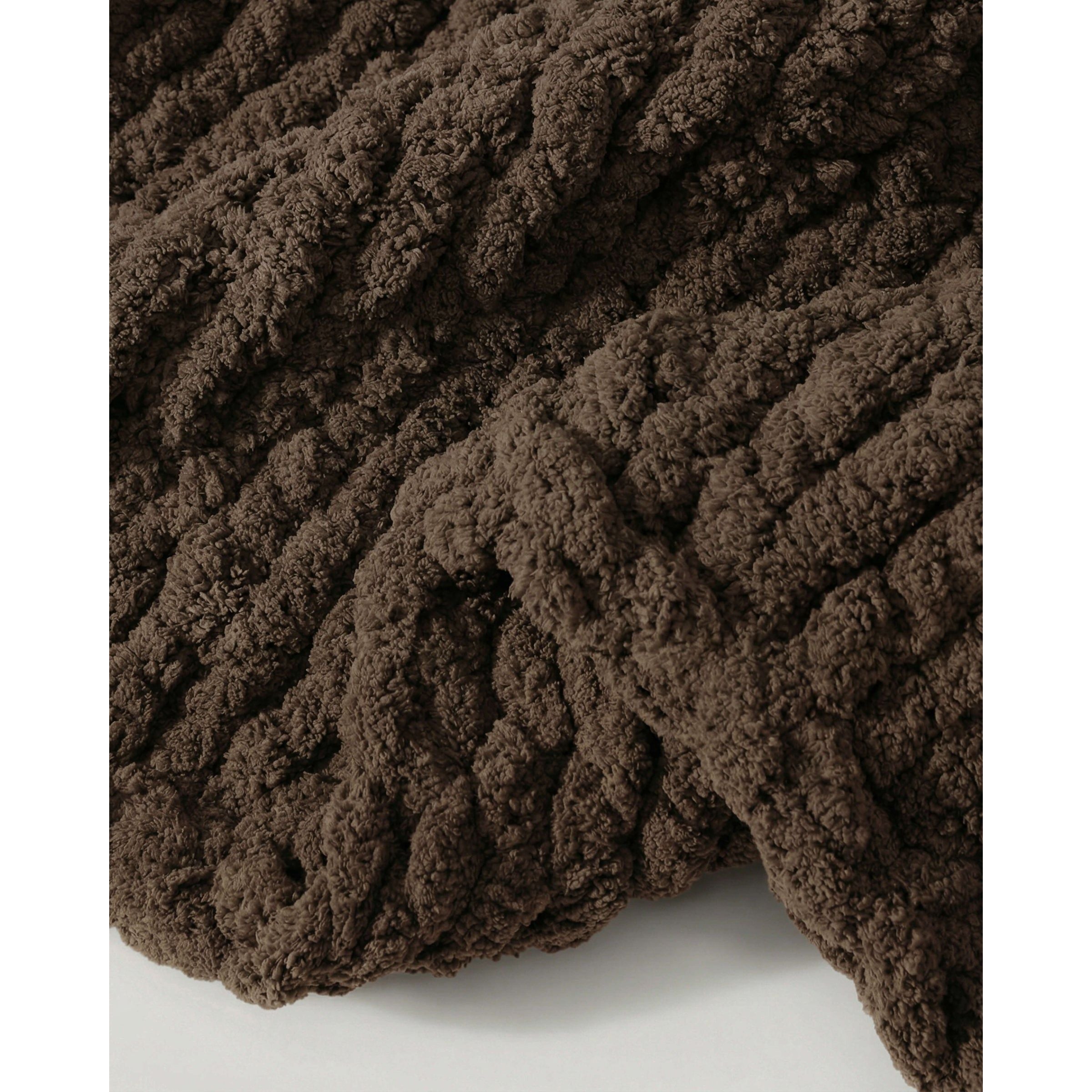 Sunday Citizen Snug Chunky Knit Throw in Chocolate Martini ~ 75 x 52 - Image 3