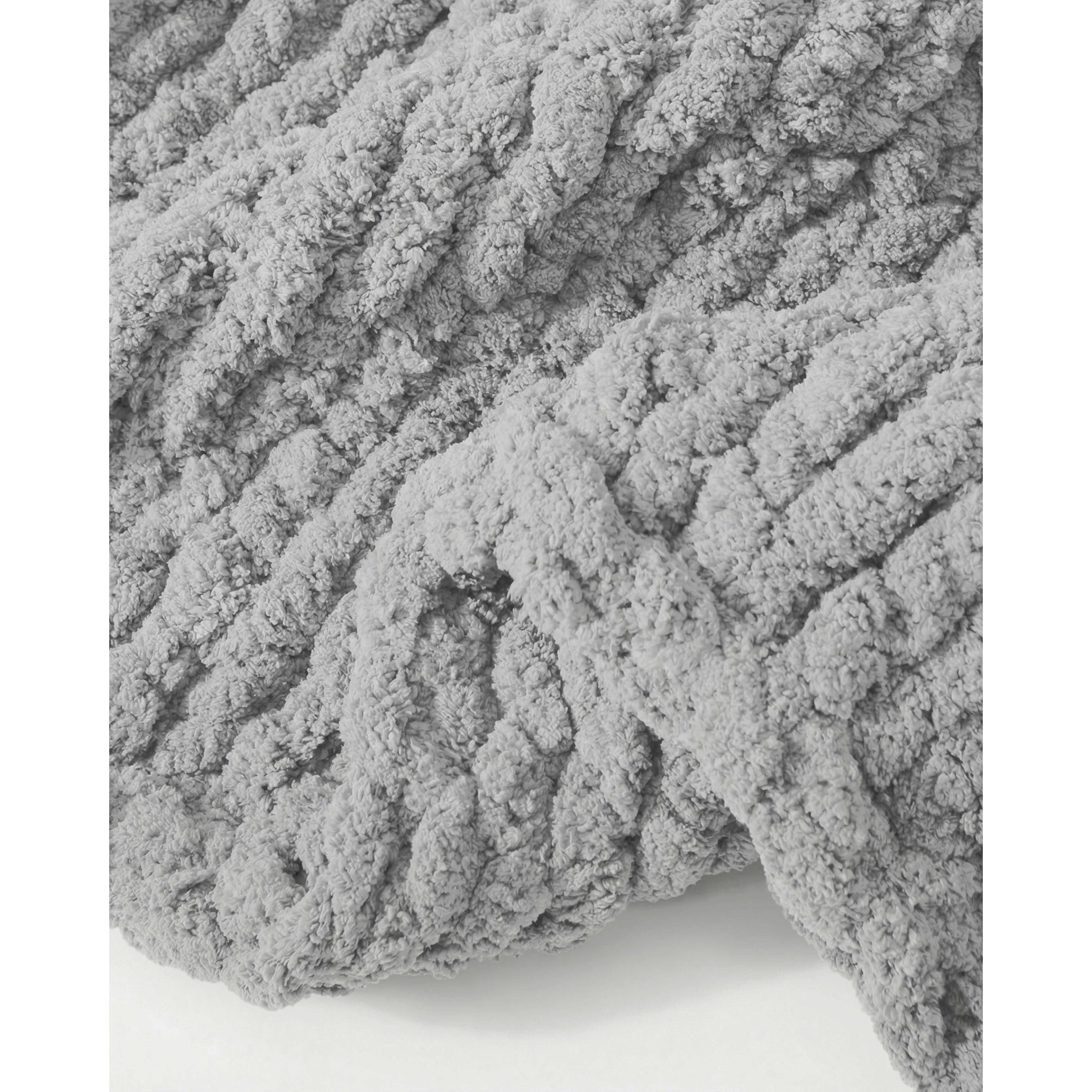 Sunday Citizen Snug Chunky Knit Throw in Cloud Gray ~ 75 x 52 - Image 3