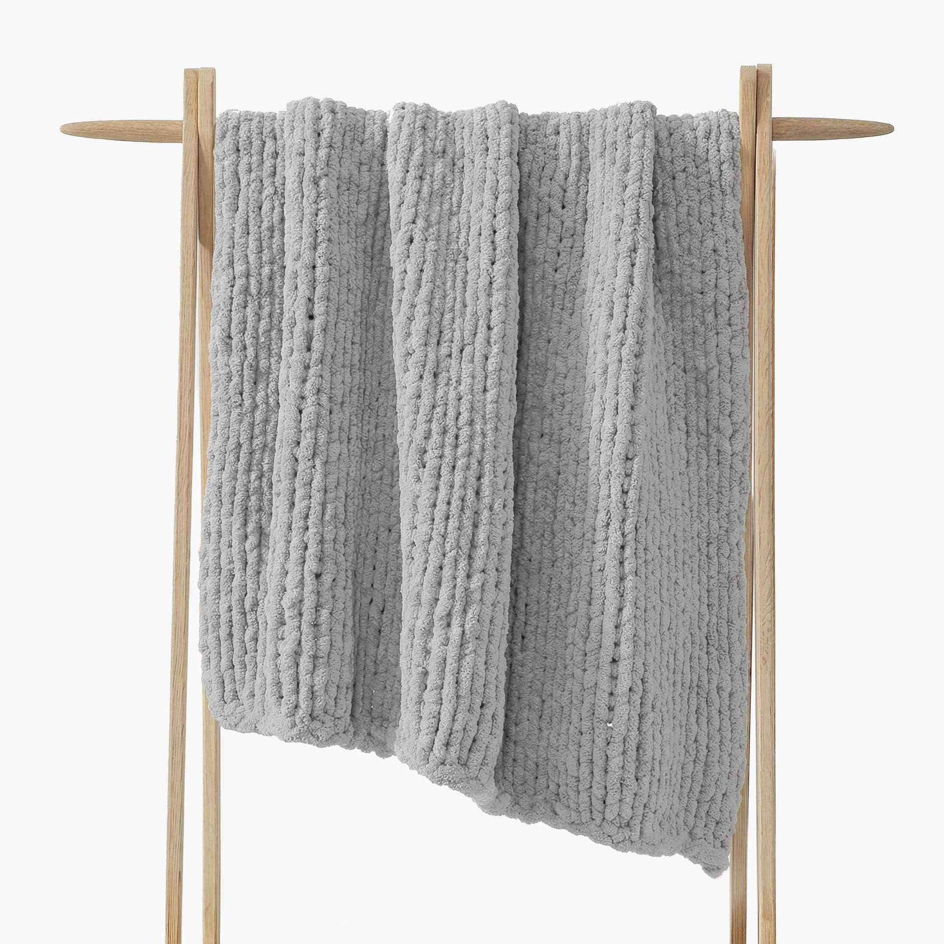 Sunday Citizen Snug Chunky Knit Throw in Cloud Gray ~ 75 x 52 - Image 1