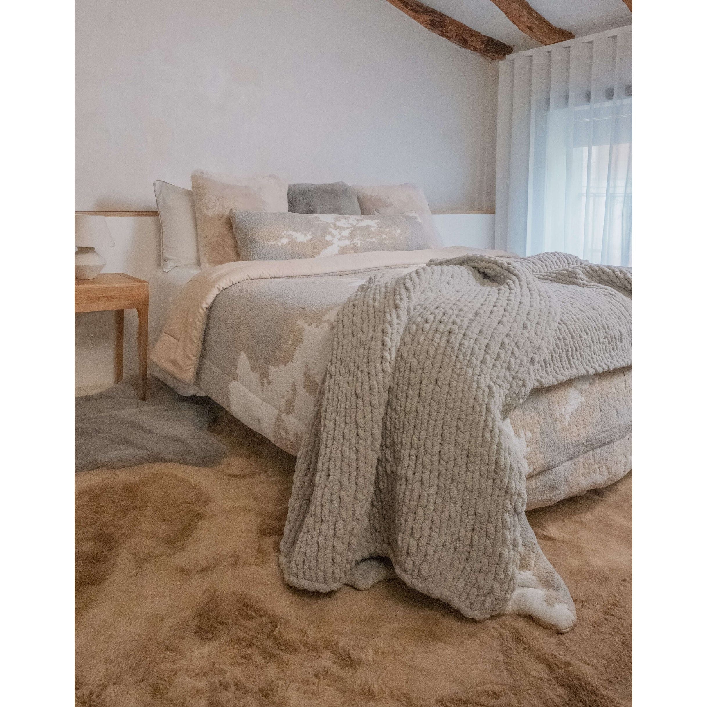 Sunday Citizen Snug Chunky Knit Throw in Cloud Gray ~ 75 x 52 - Image 2