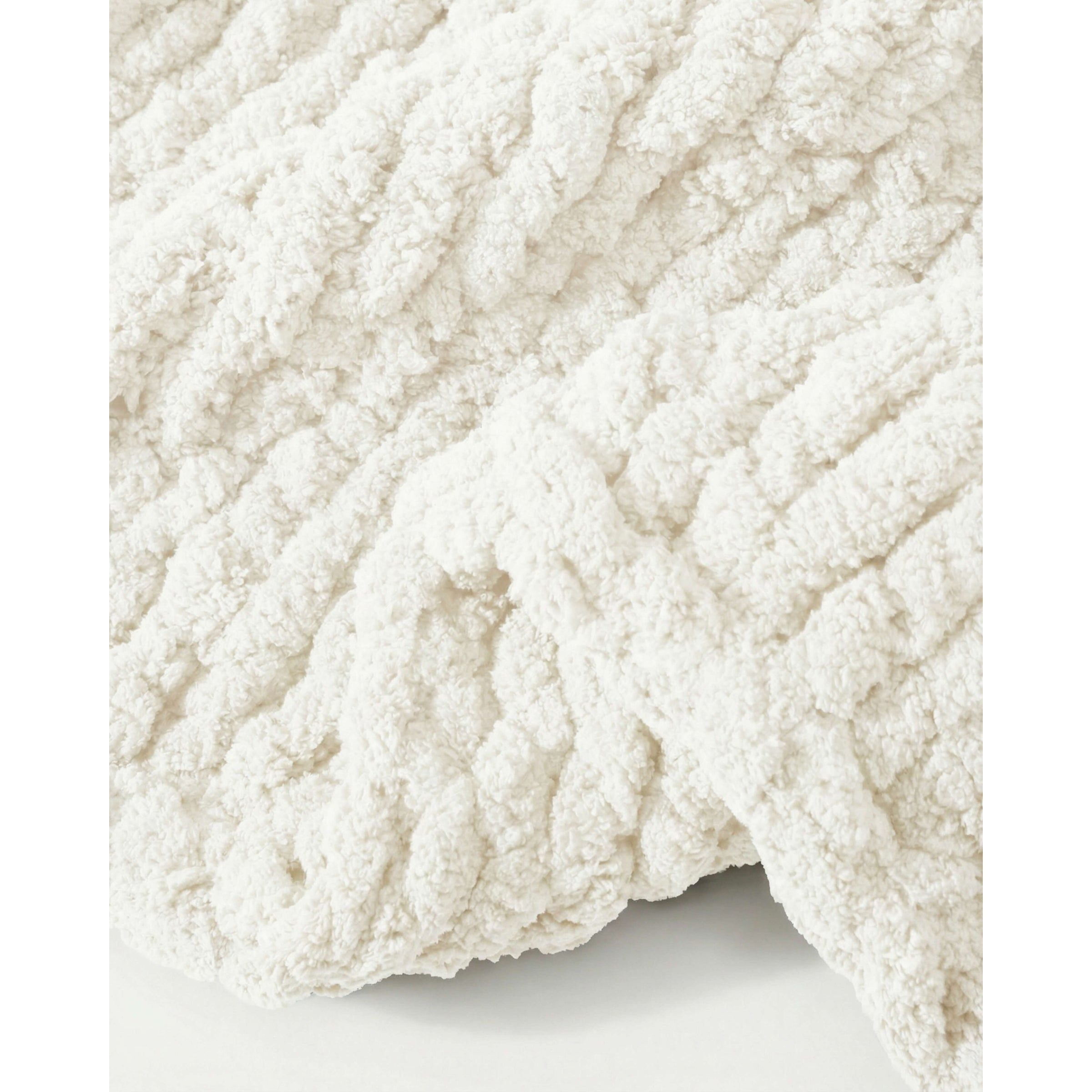 Sunday Citizen Snug Chunky Knit Throw in Off White ~ 75 x 52 - Image 2