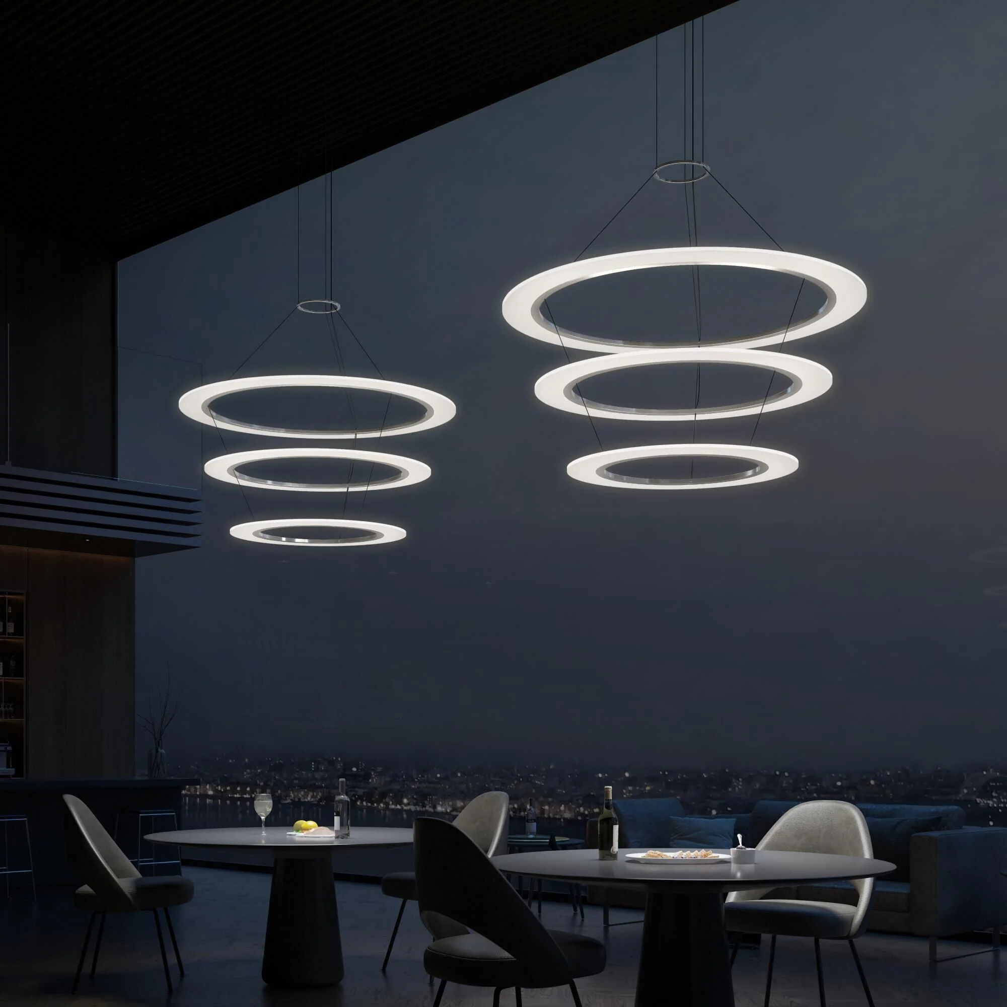 Sonneman Arctic Rings 37 Inch Led Chandelier Cp756030 - Image 3