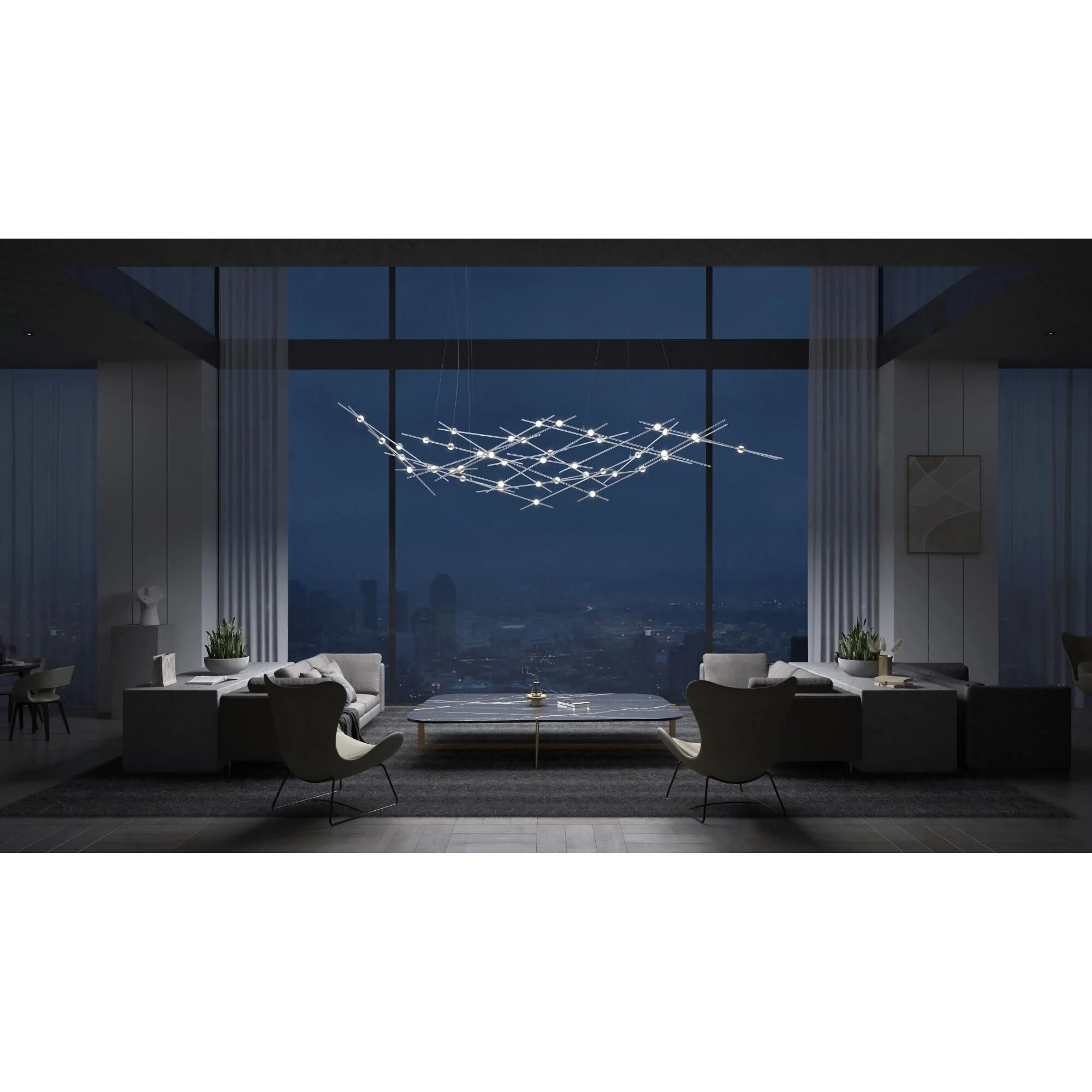 Sonneman Robert Sonneman Constellation Ursa Major 92 Inch Led Large Pendant Cp33856 - Image 3