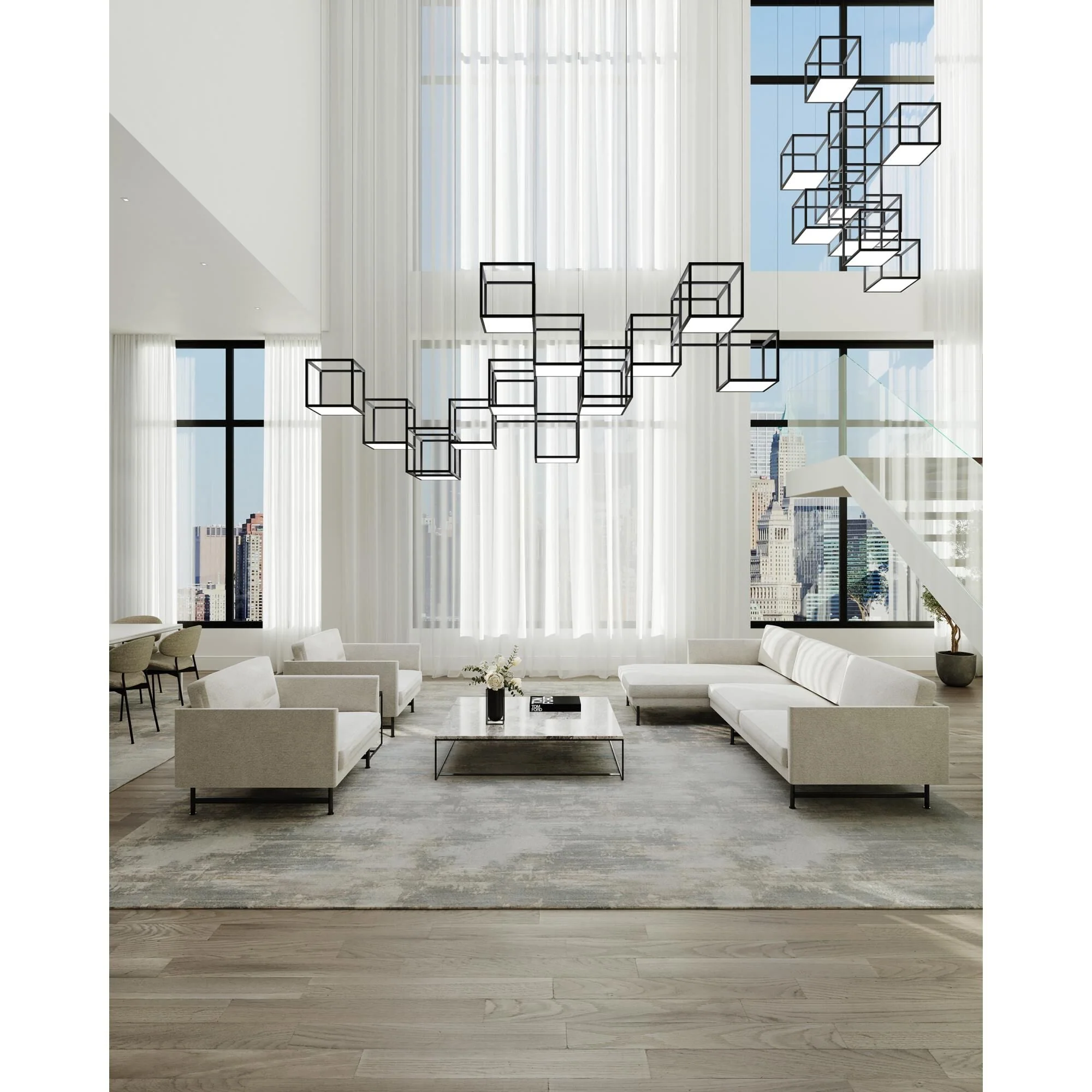 Sonneman Sonneman Cubix 36 Inch Led Large Pendant Cp516239 - Image 2