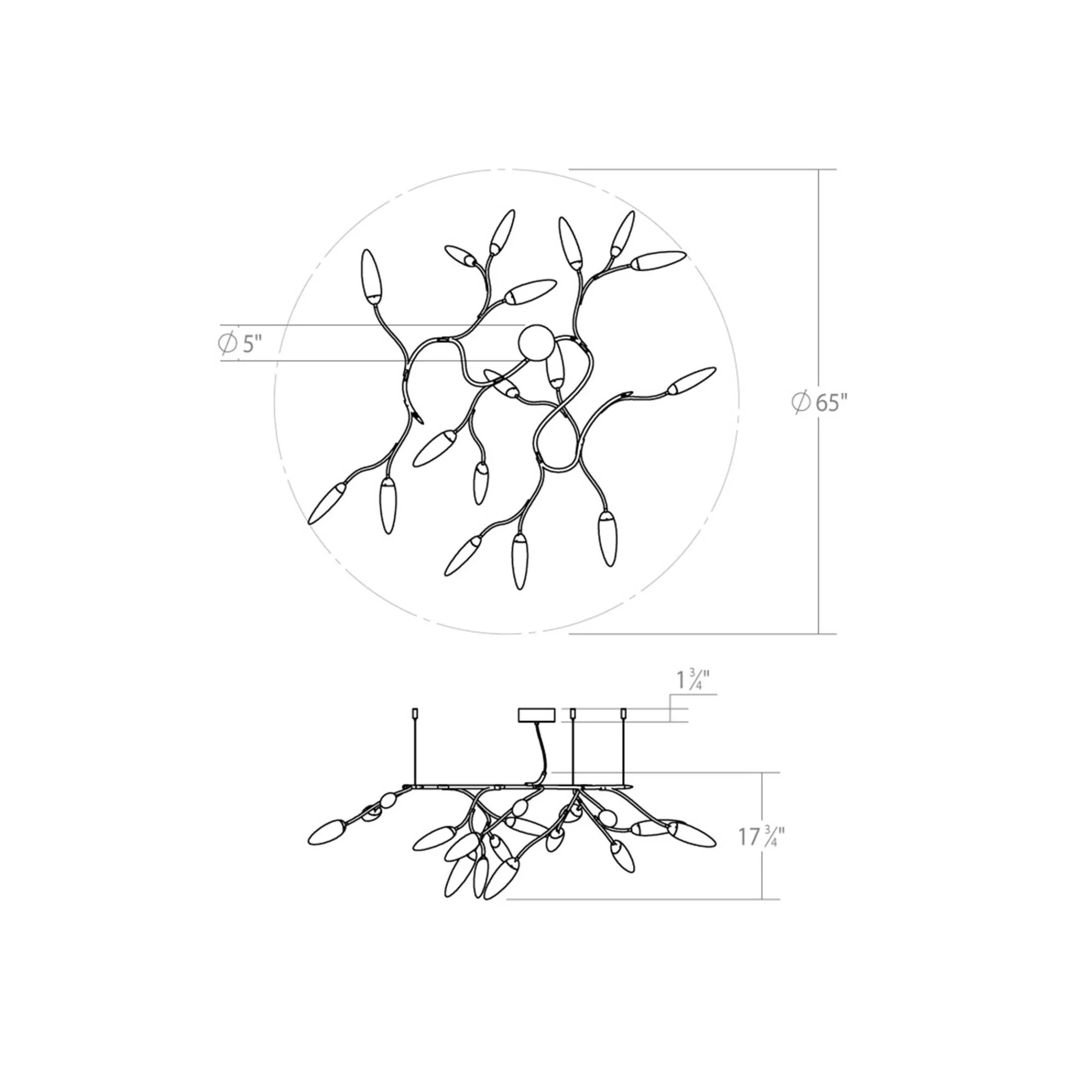 Sonneman Sonneman Vines 55 Inch 17 Light Led Flush Mount Cp516208 - Image 2