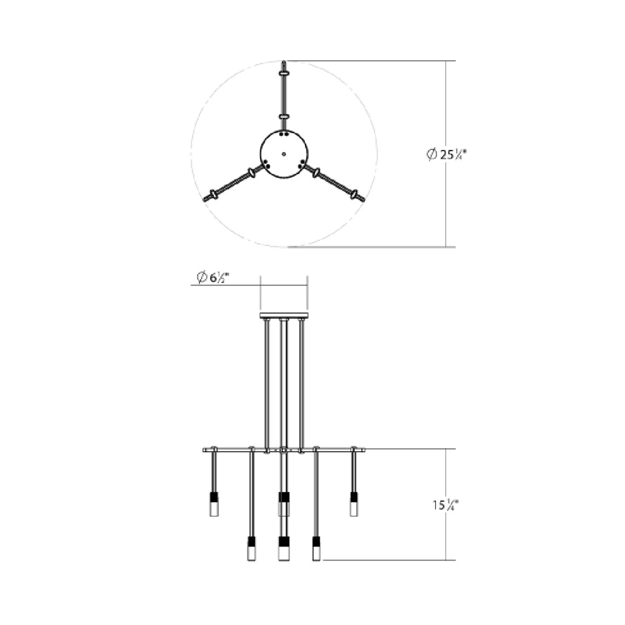 Sonneman Robert Sonneman Suspenders 24 Inch 6 Light Led Chandelier Cp441100 - Image 3