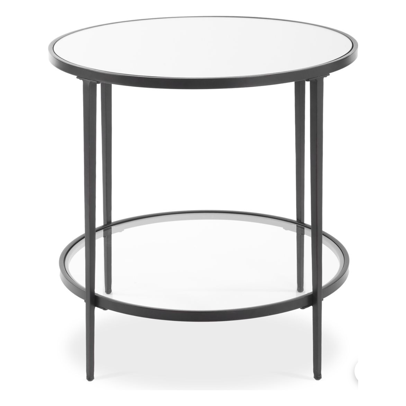Casa Bella Living Satin Black End Table With Mirrored Glass - Image 2