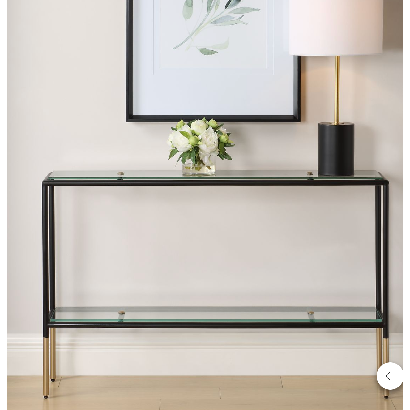 Casa Bella Living Sleek Black With Metallic Gold Accents Console Table