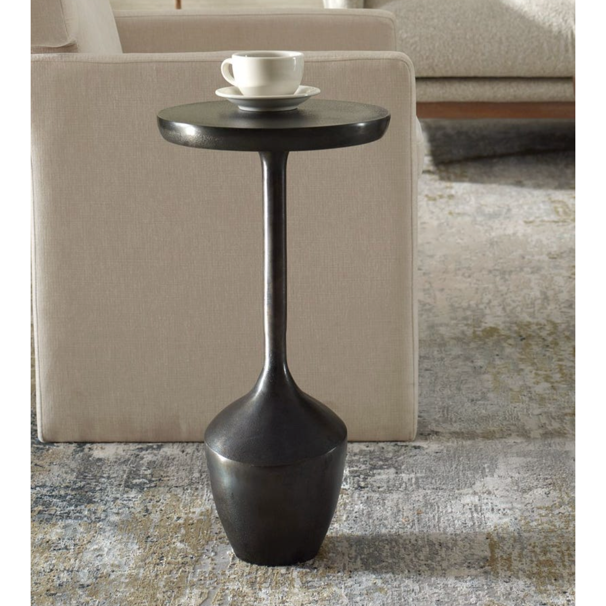 Casa Bella Living Rich Dark Brown Aluminum Accent Table - Image 3