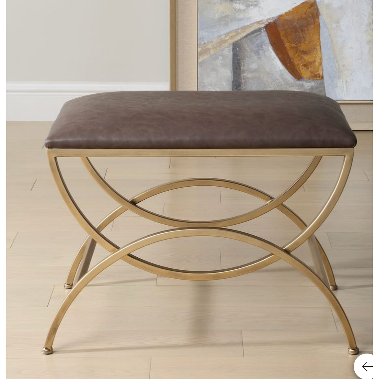 Casa Bella Living Cocoa Faux Leather Accent Stool
