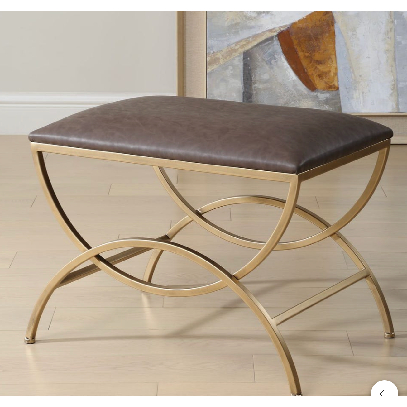 Casa Bella Living Cocoa Faux Leather Accent Stool - Image 3