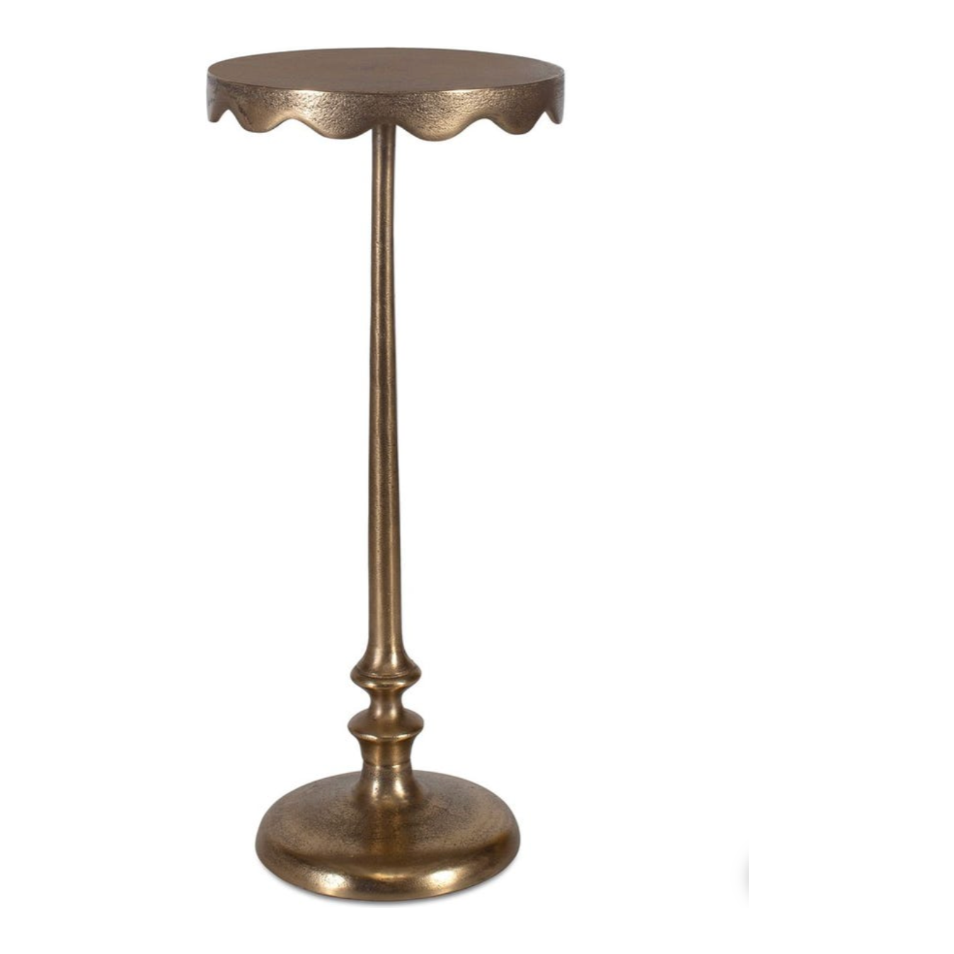 Casa Bella Living Scalloped Edge Brass Accent Table - Image 3