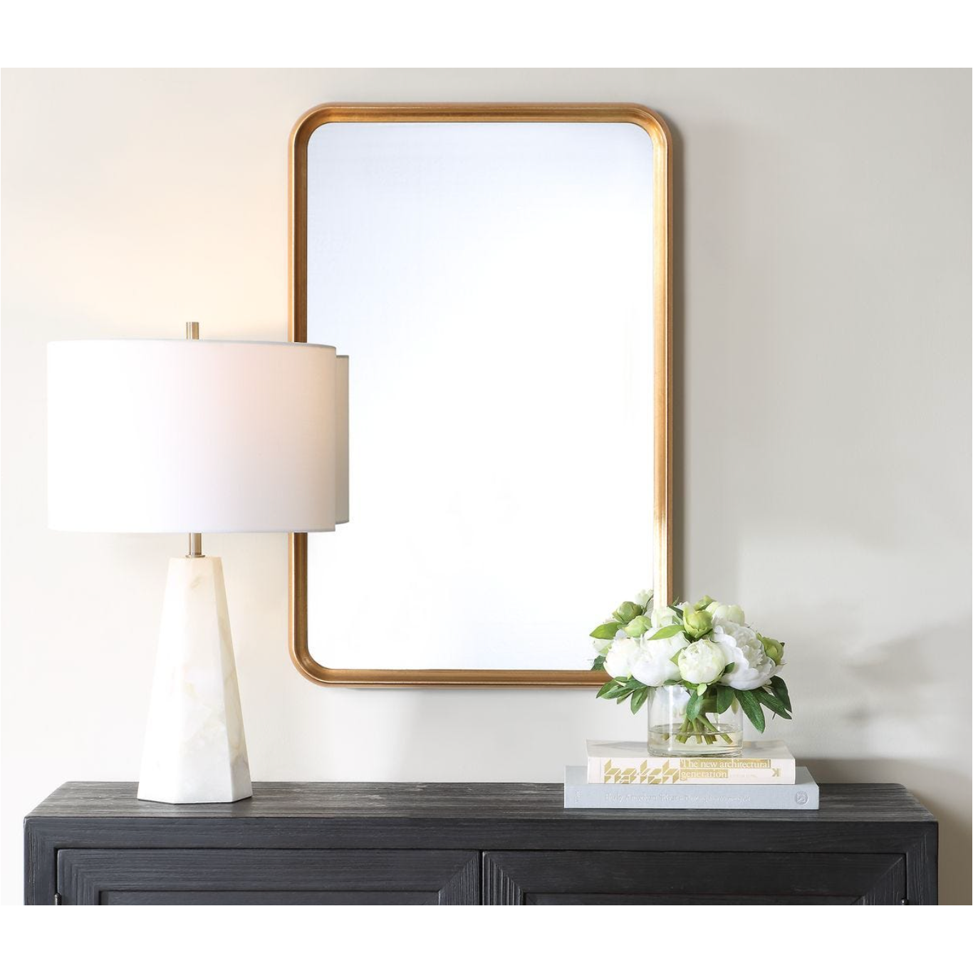 Casa Bella Living Champagne Gold Leaf Rectangular Mirror