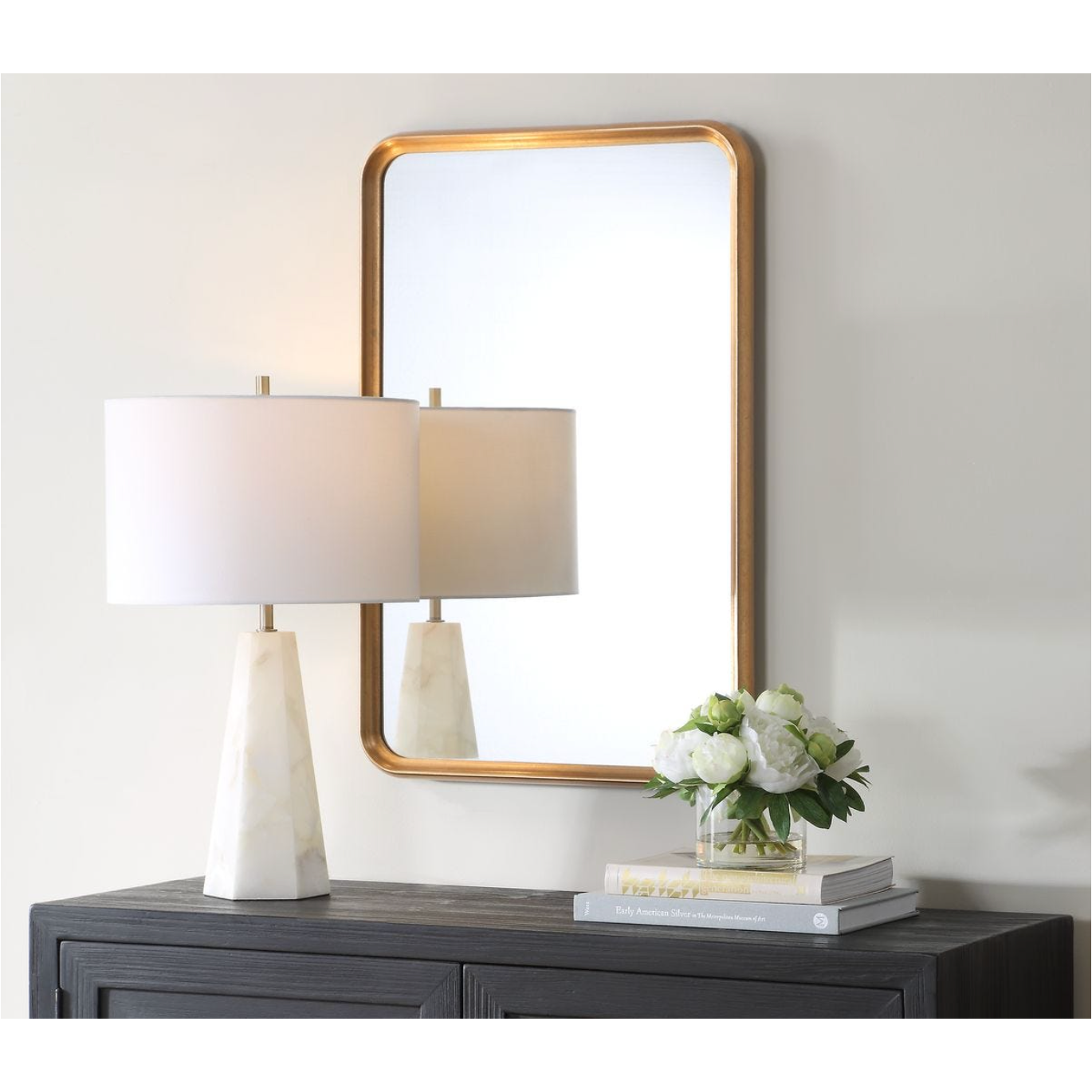Casa Bella Living Champagne Gold Leaf Rectangular Mirror - Image 3