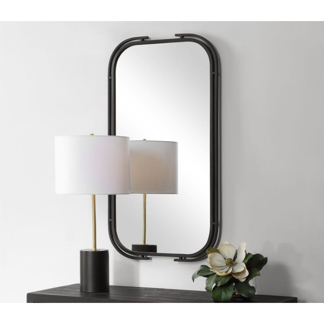Casa Bella Living Frame Within A Frame Matte Black Mirror - Image 3
