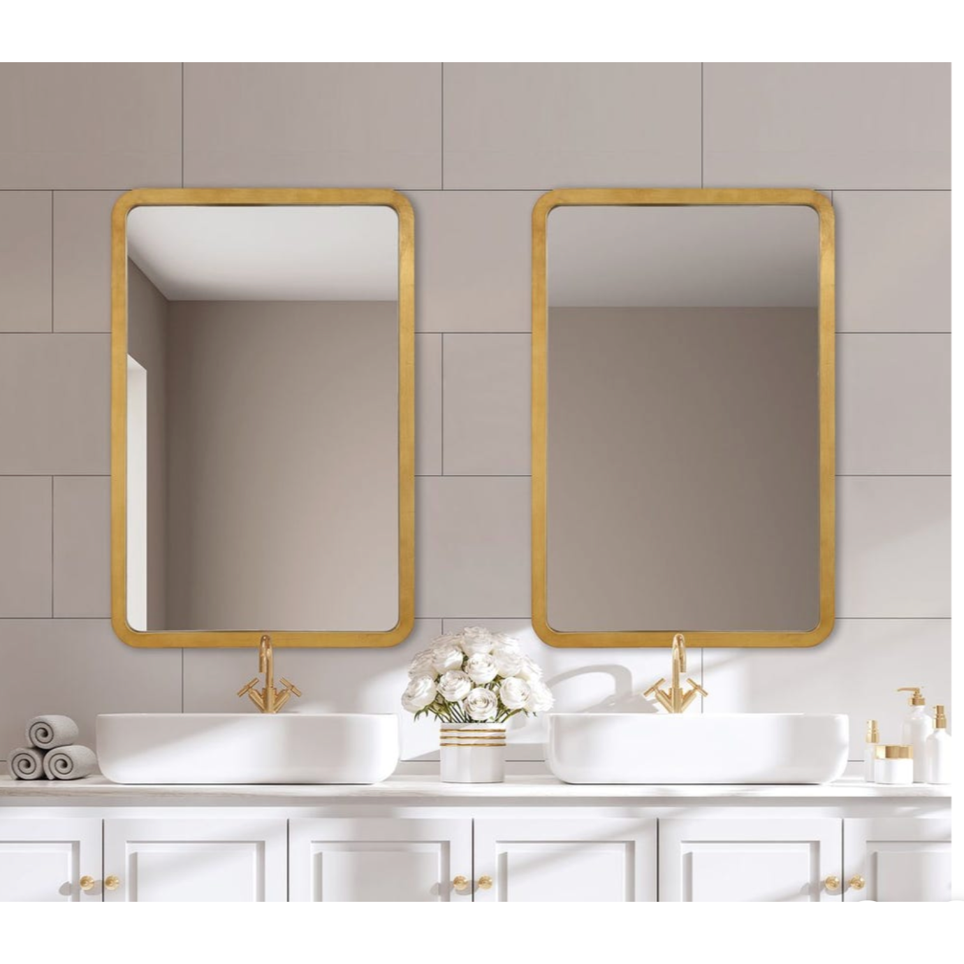 Casa Bella Living Radius Corners Finished In Gold Leaf Mirror - Image 3
