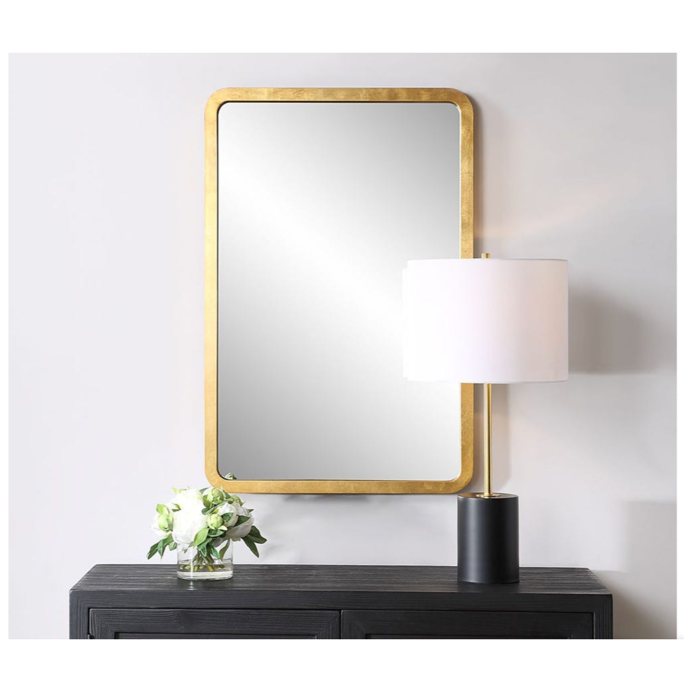 Casa Bella Living Radius Corners Finished In Gold Leaf Mirror - Image 1