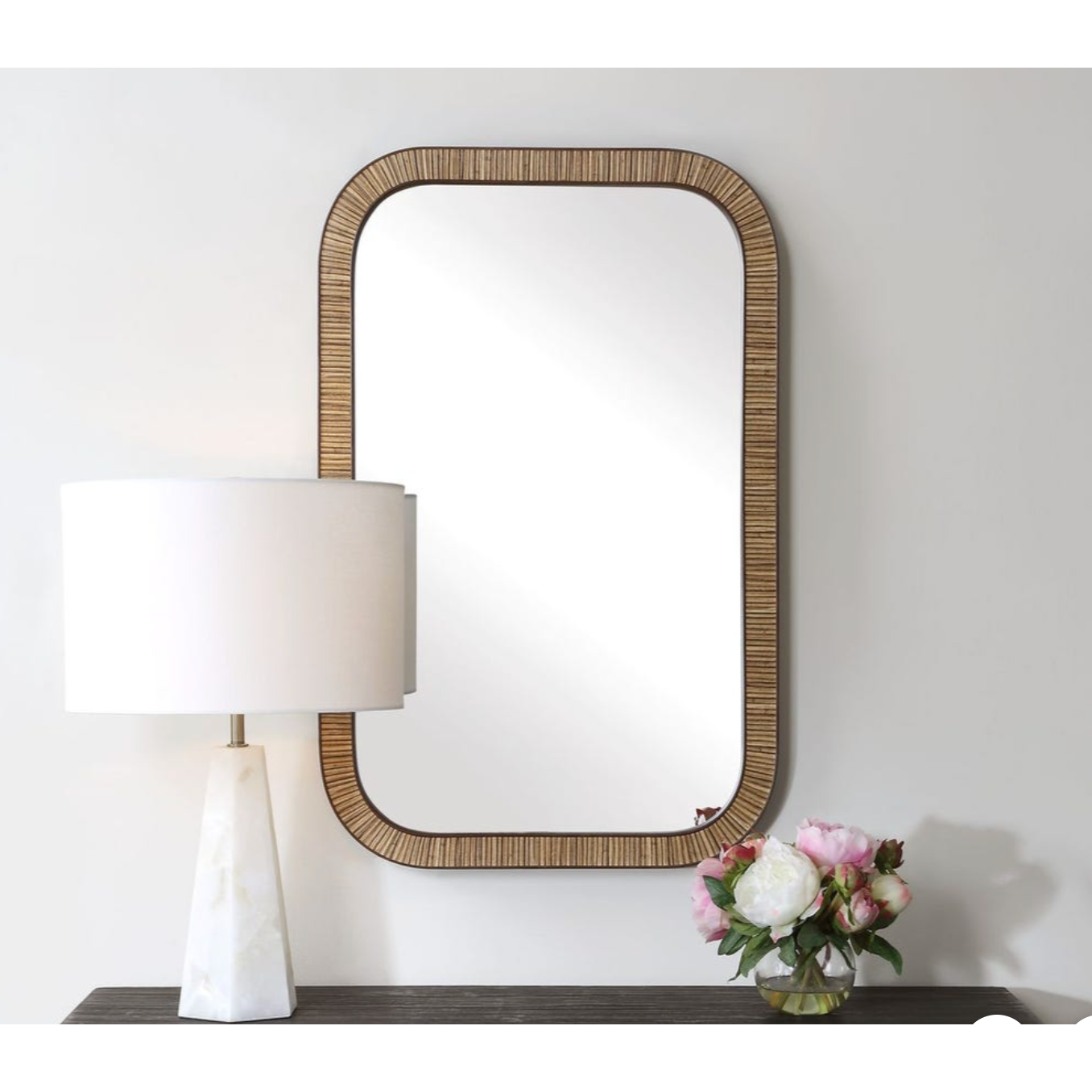 Casa Bella Living Woven Natural Rectangular Mirror - Image 1