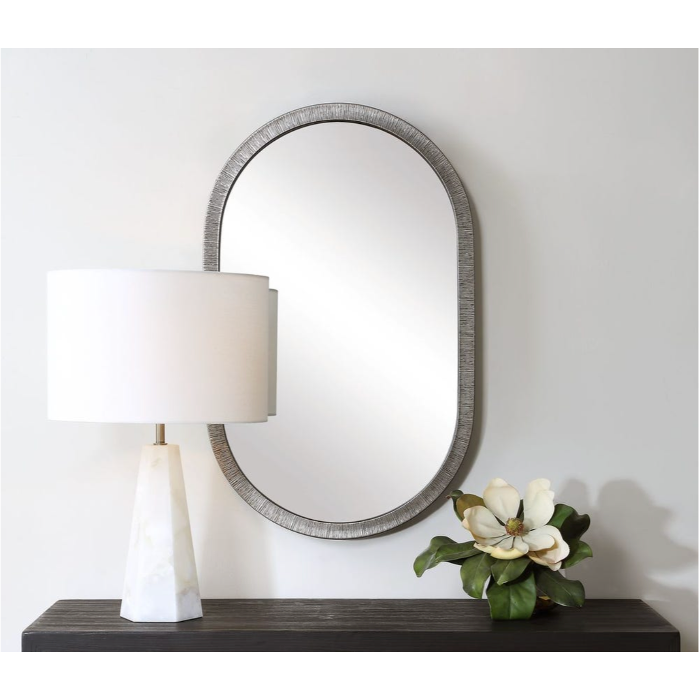 Casa Bella Living Radiant Silver Oval Mirror - Image 1