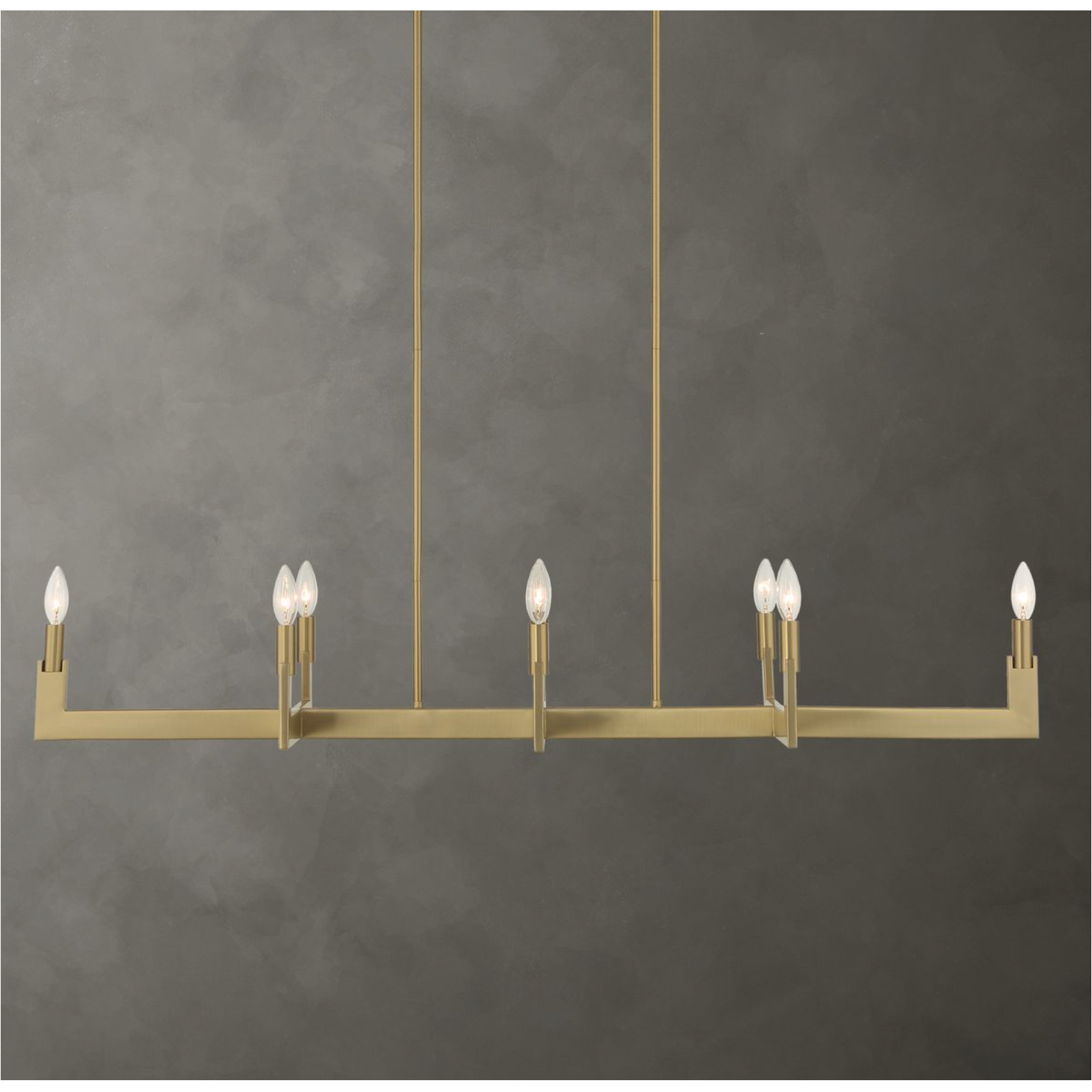 Uttermost Cordoba Natural Brass Linear Chandelier ~ 8 Lt